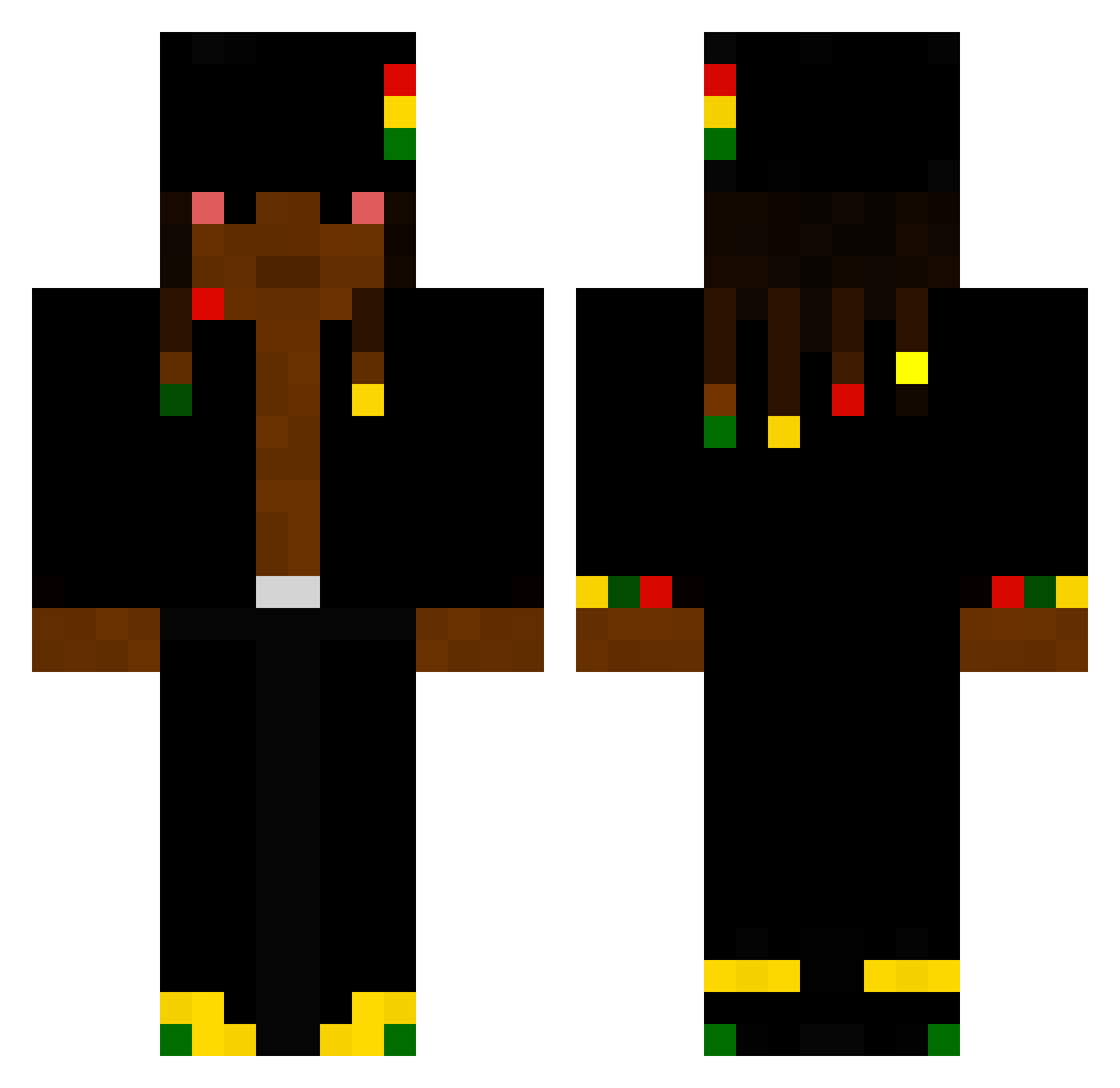 xbamberonx Minecraft skin, front and back view