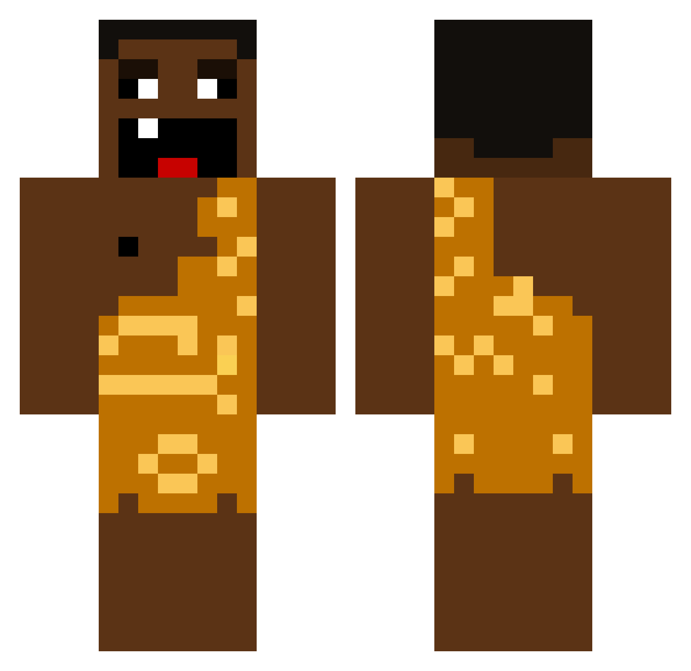 Curvy Minecraft skin, front and back view