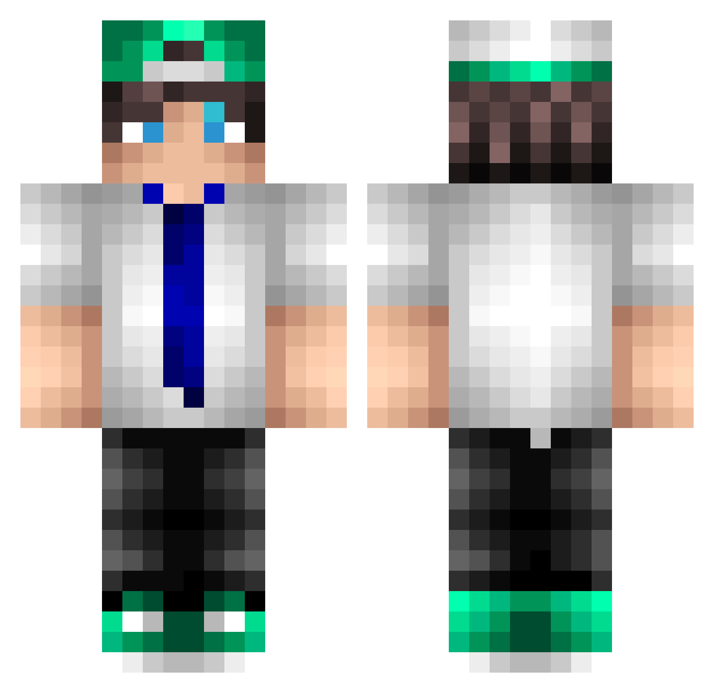 Maksimyss Minecraft skin, front and back view
