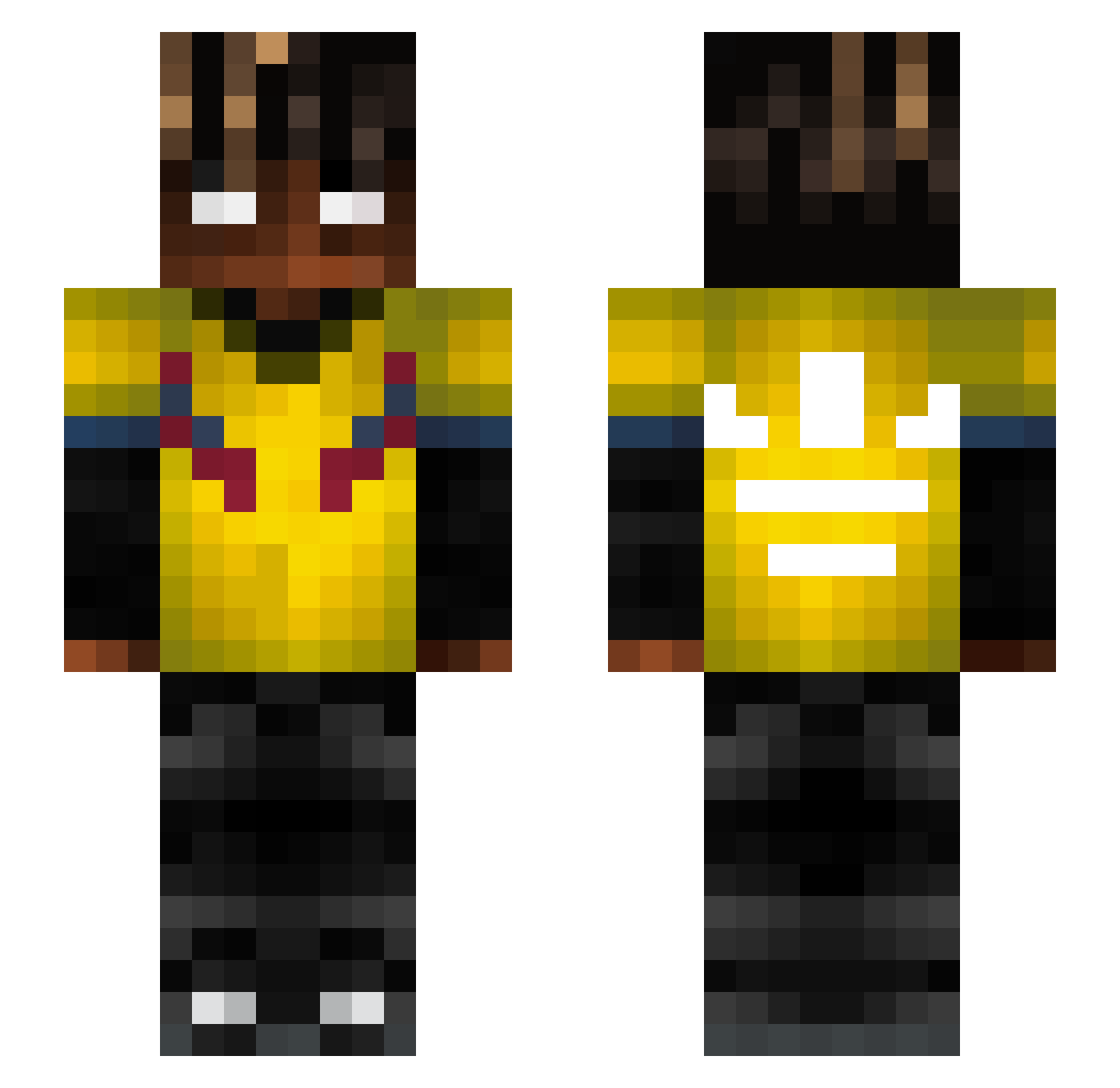 Tsoou Minecraft skin, front and back view
