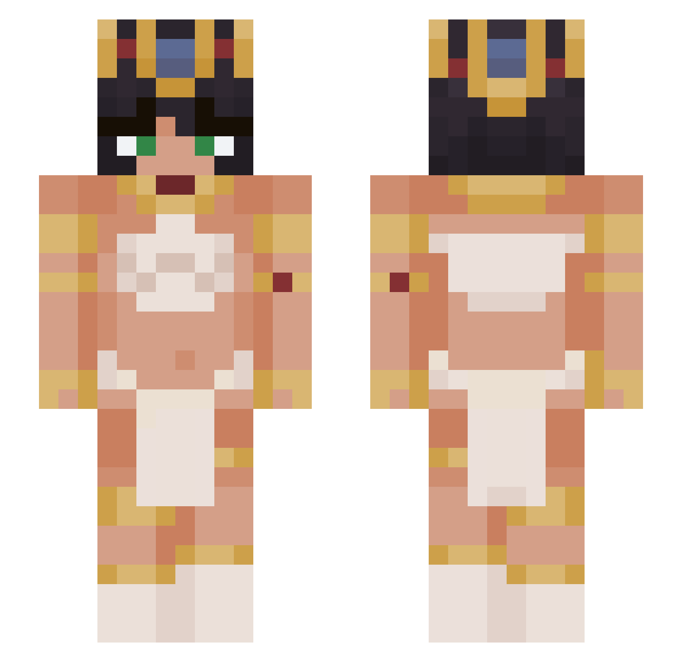 Basteta Minecraft skin, front and back view