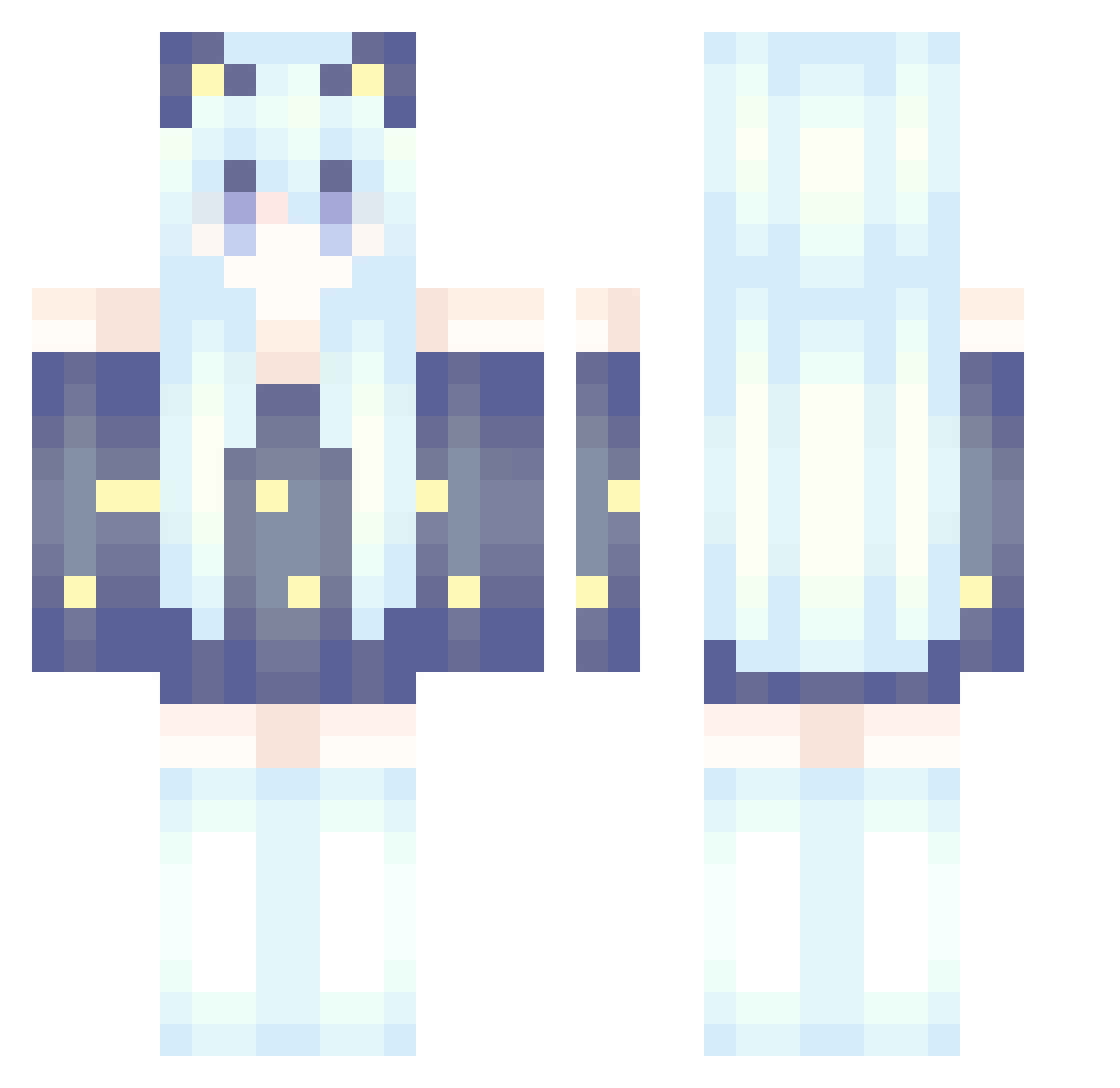 Wiktorcia86 Minecraft skin, front and back view