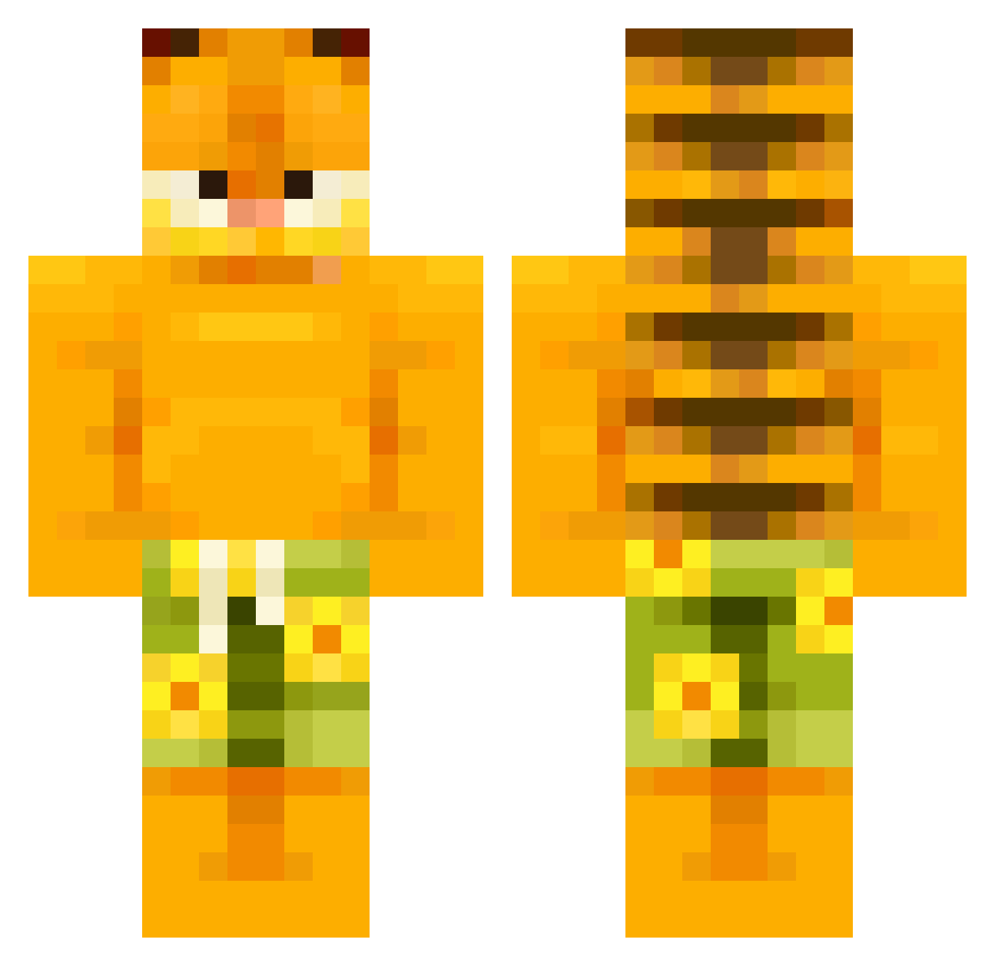 Schweckel Minecraft skin, front and back view