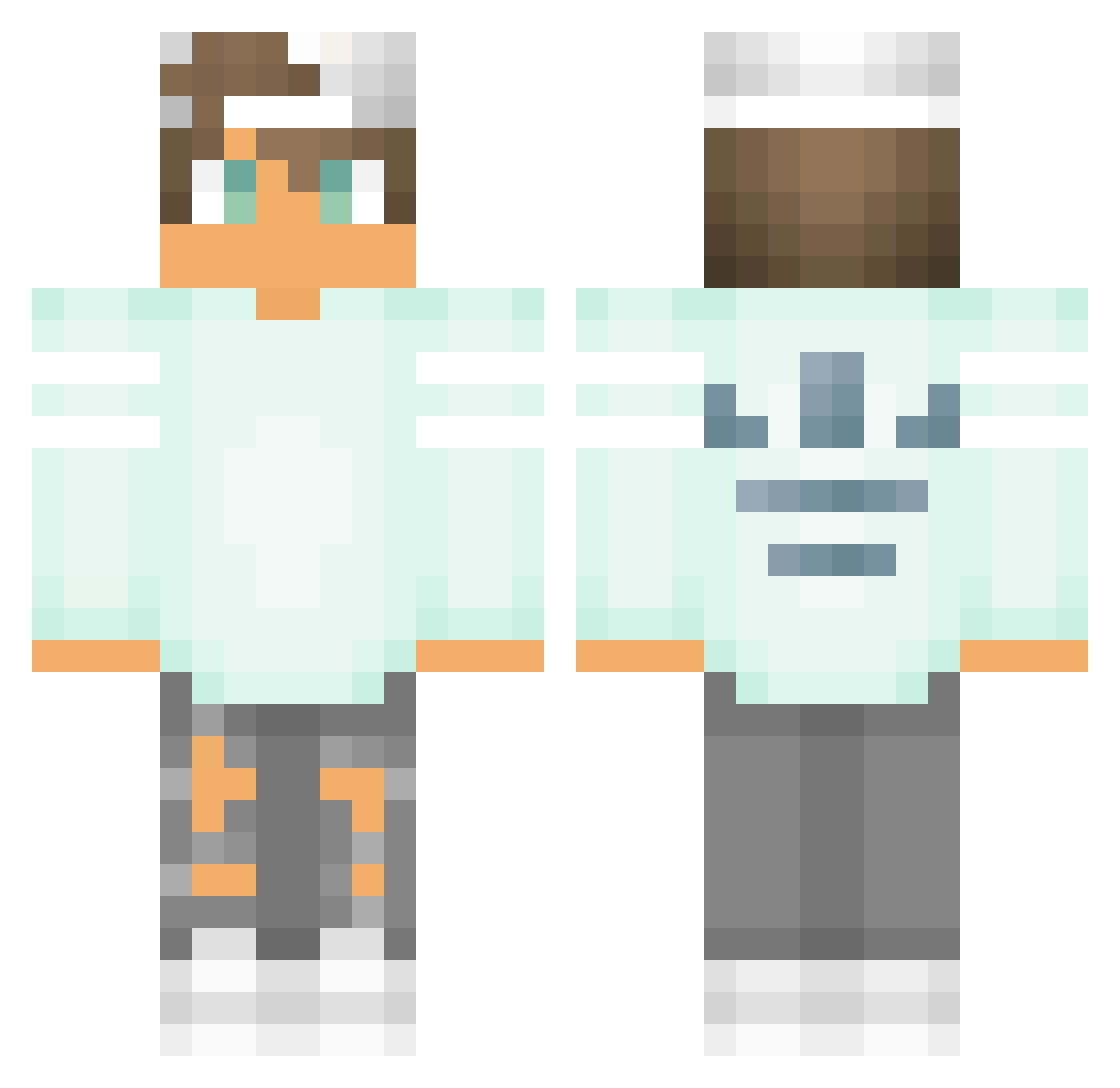 gom3s Minecraft skin, front and back view