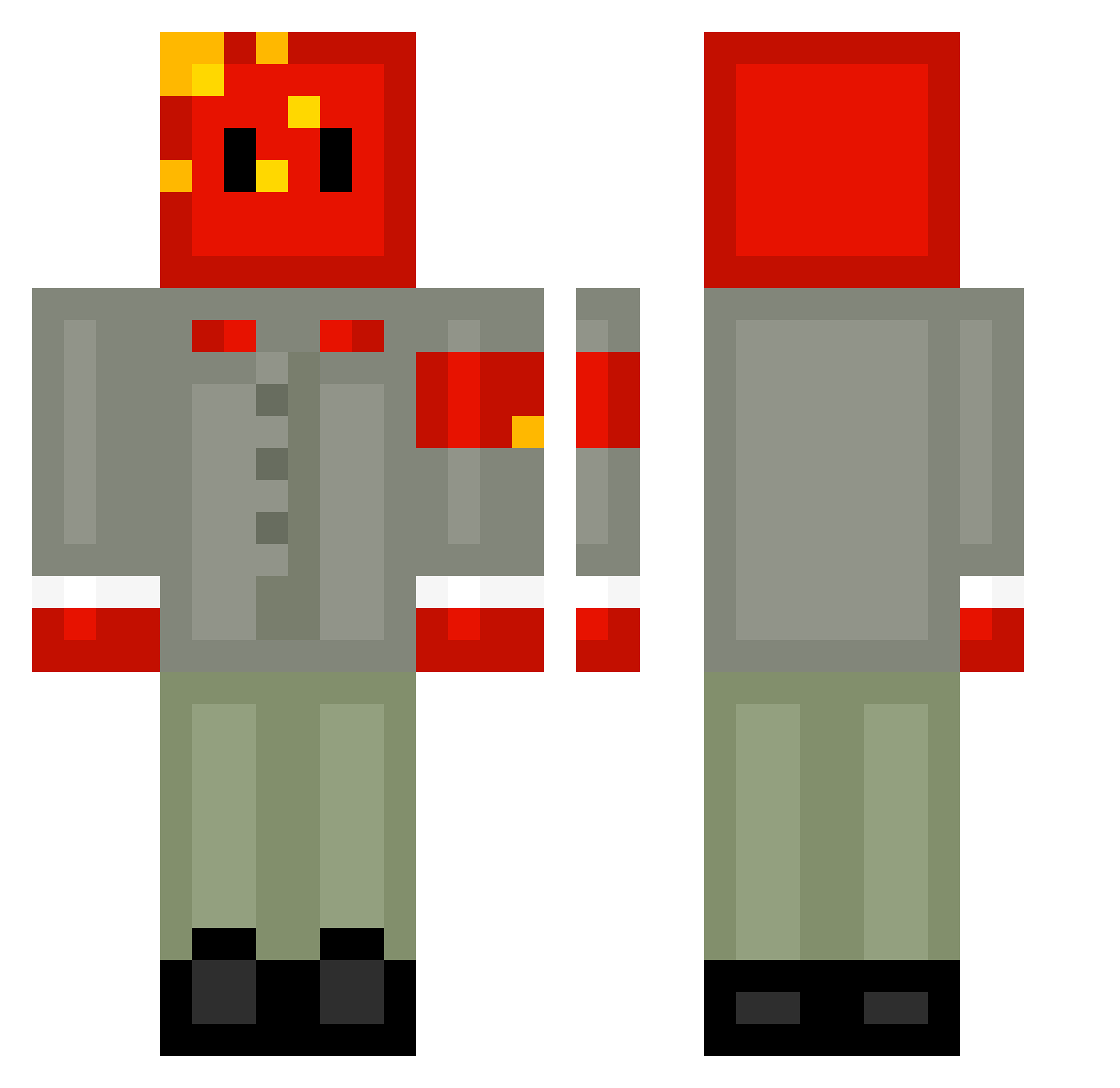 Witcha Minecraft skin, front and back view