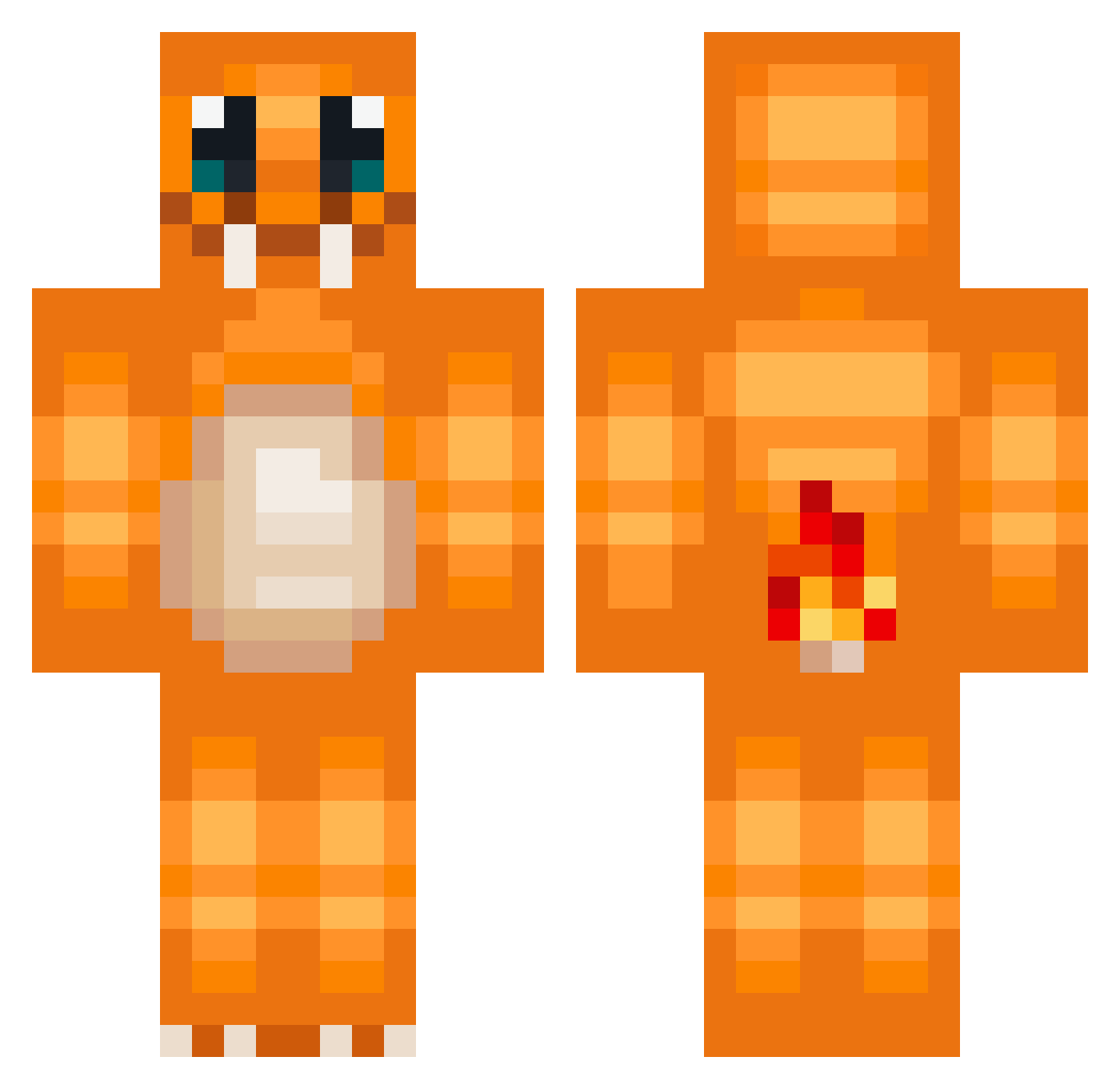 Vovemake40 Minecraft skin, front and back view