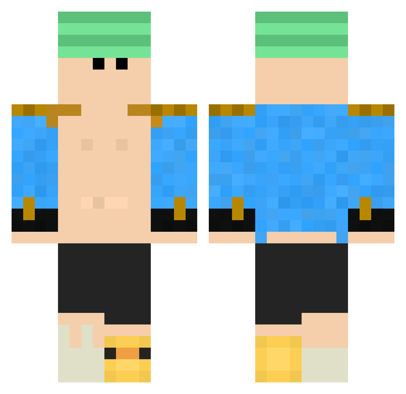 Kvaqzy Minecraft skin, front and back view