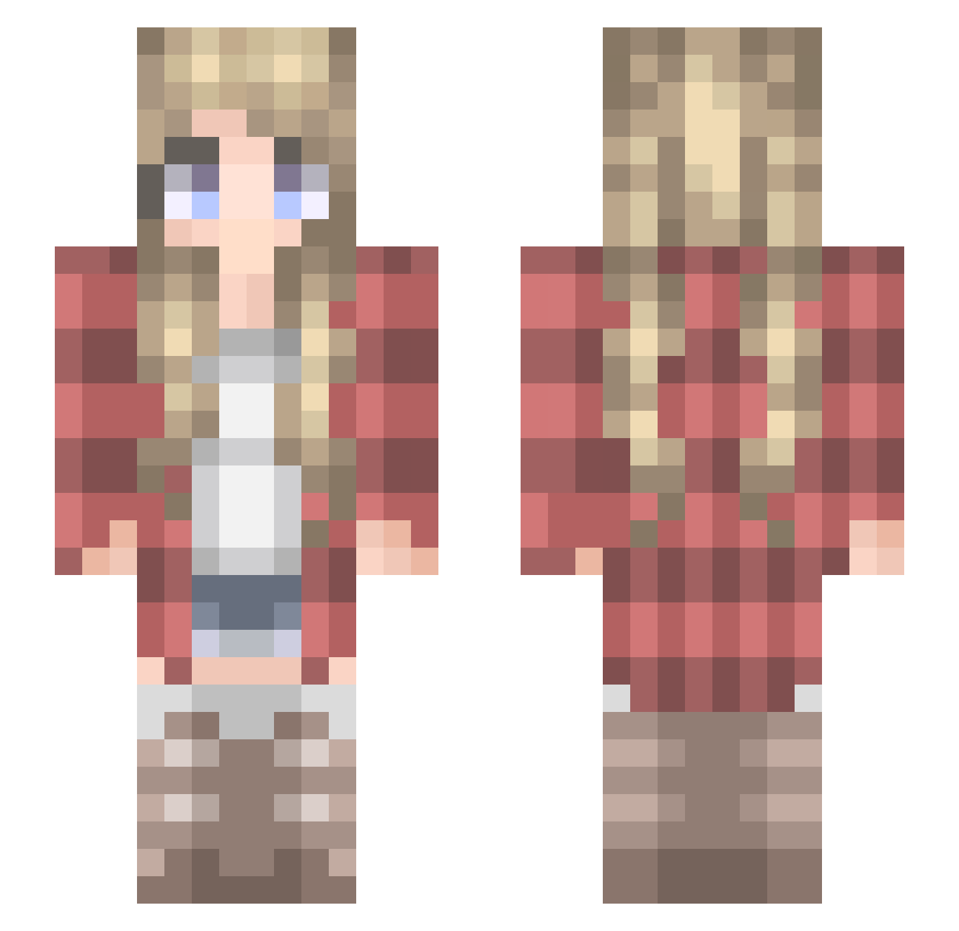 Renseal Minecraft skin, front and back view
