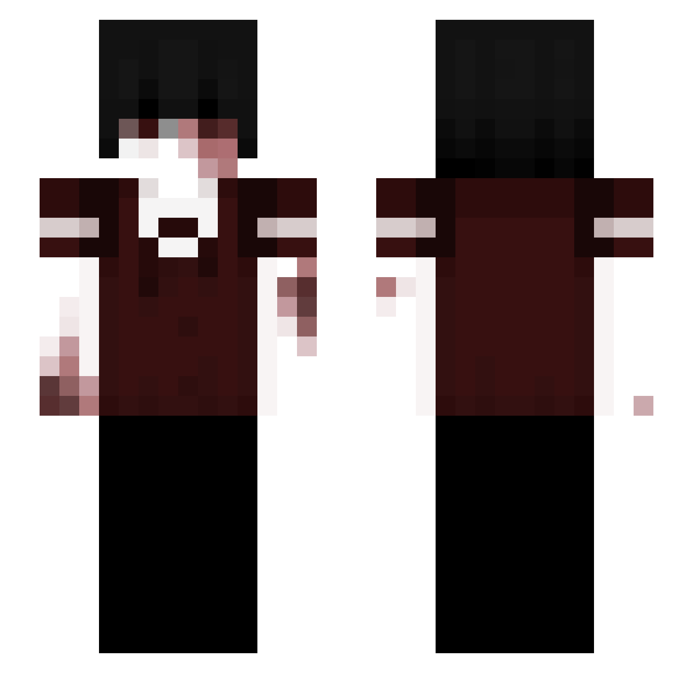 MakoTatsuya Minecraft skin, front and back view