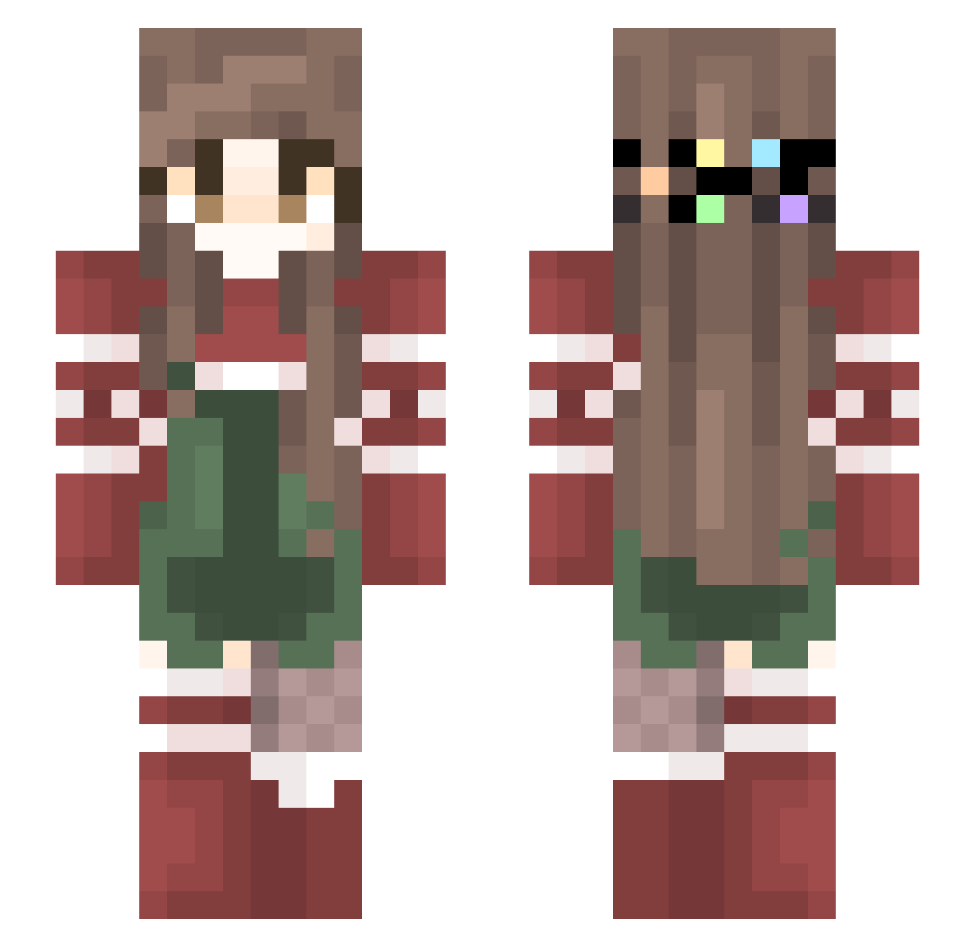 Vqnquishing Minecraft skin, front and back view