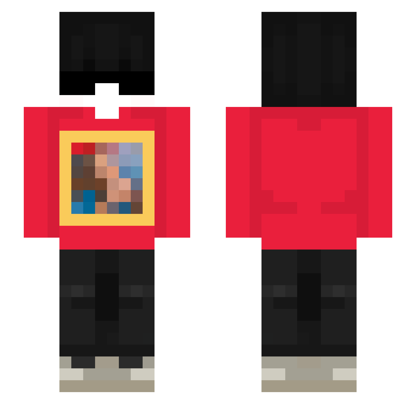 IvanInTop2 Minecraft skin, front and back view