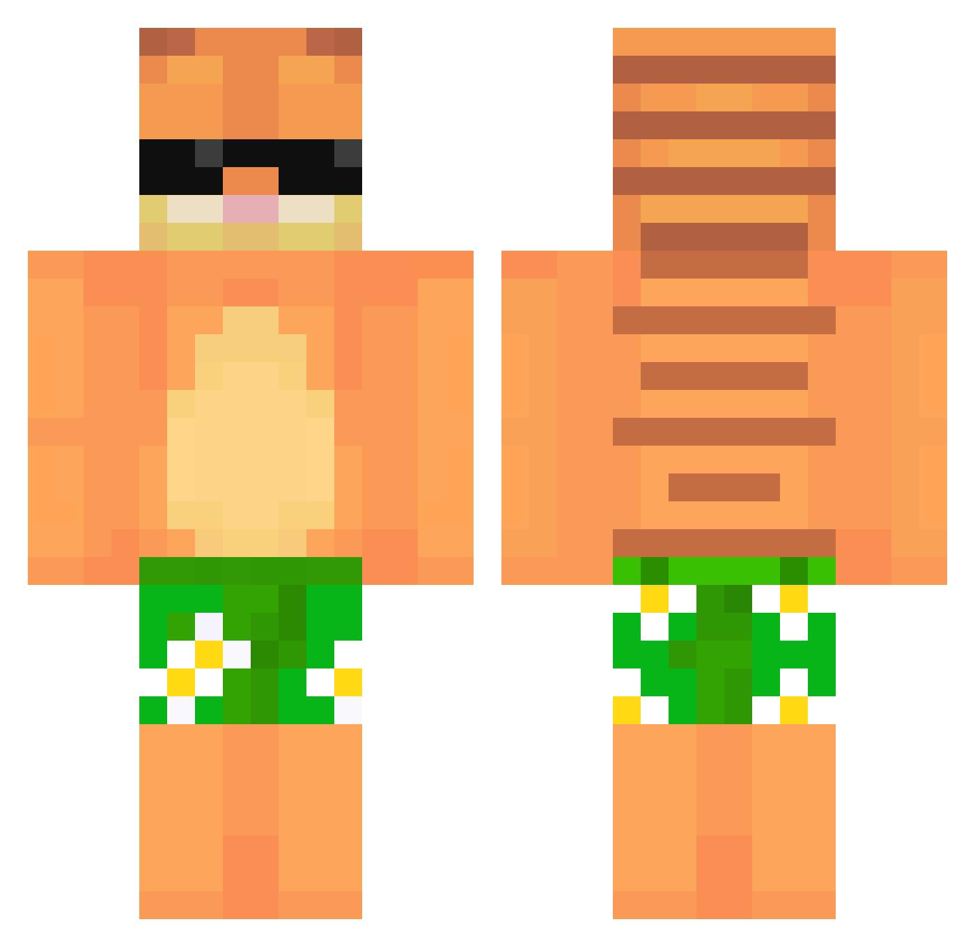 v_elo Minecraft skin, front and back view