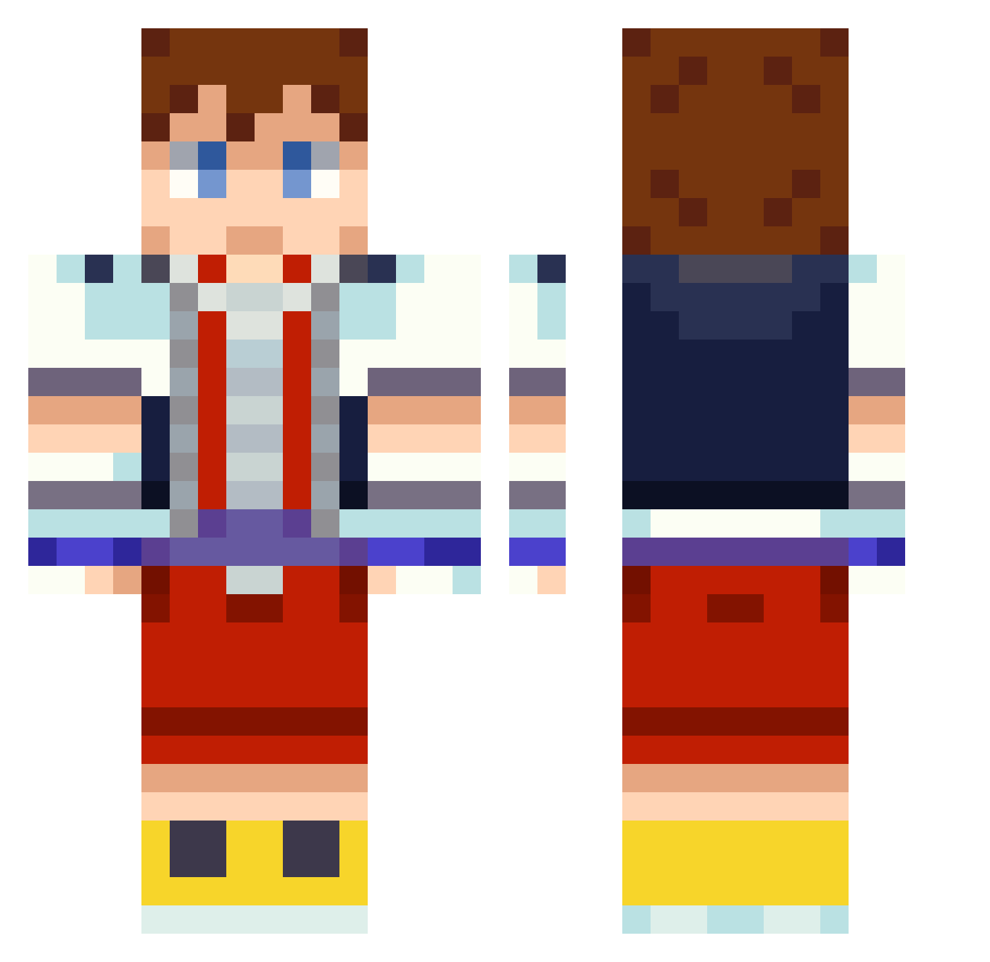 Numah1001 Minecraft skin, front and back view