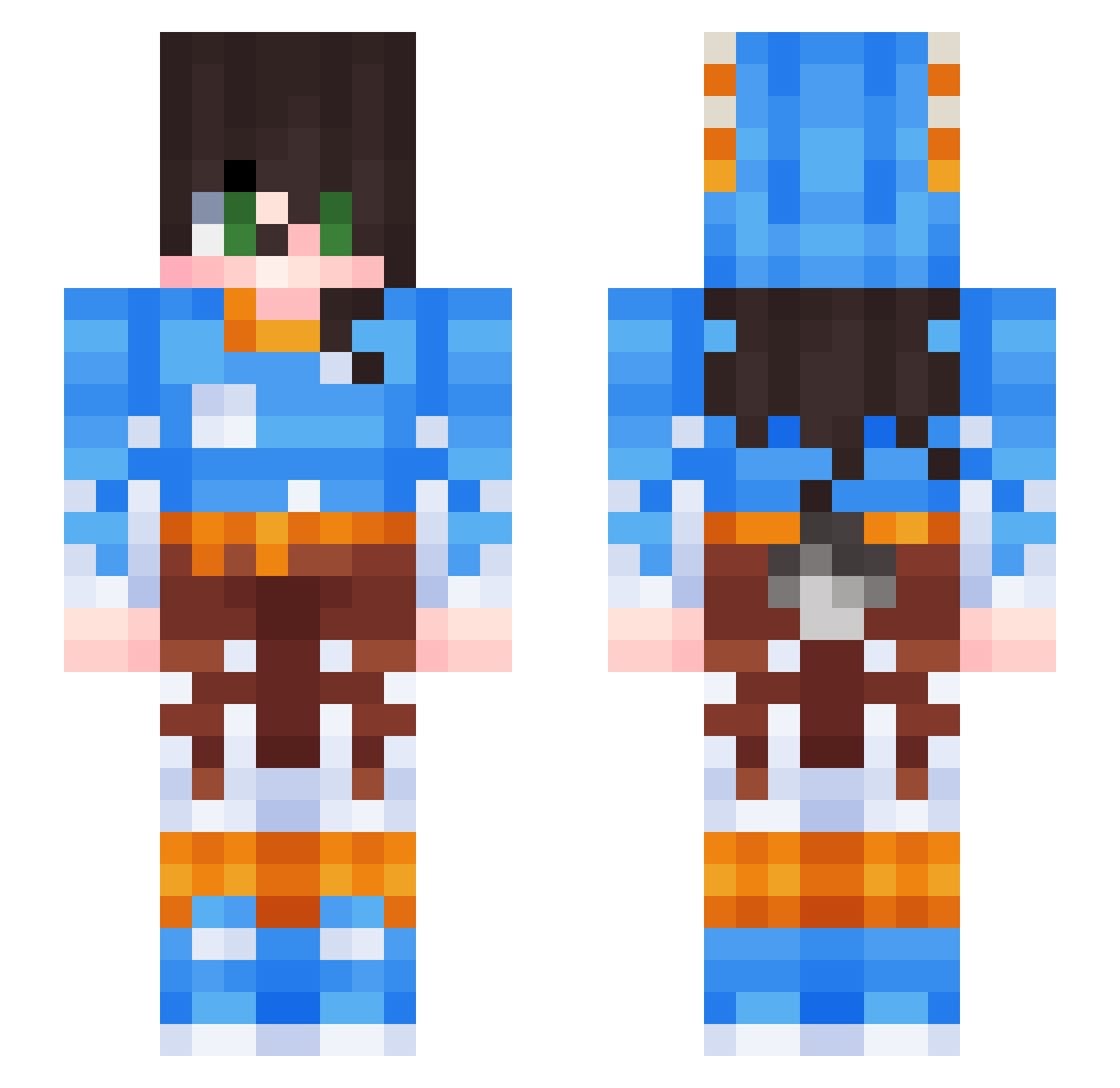 SharingPaladin Minecraft skin, front and back view