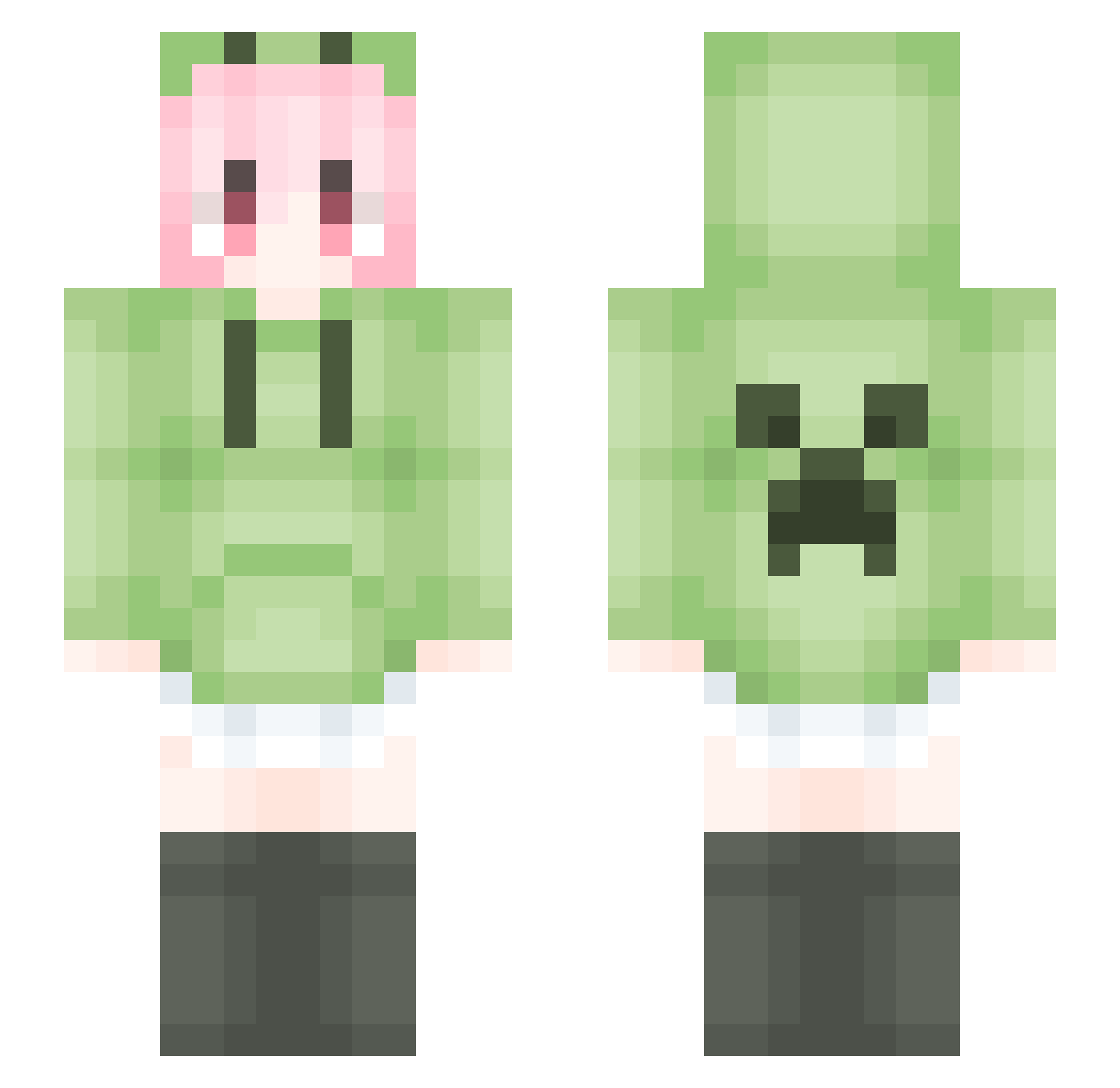 MingLan233 Minecraft skin, front and back view