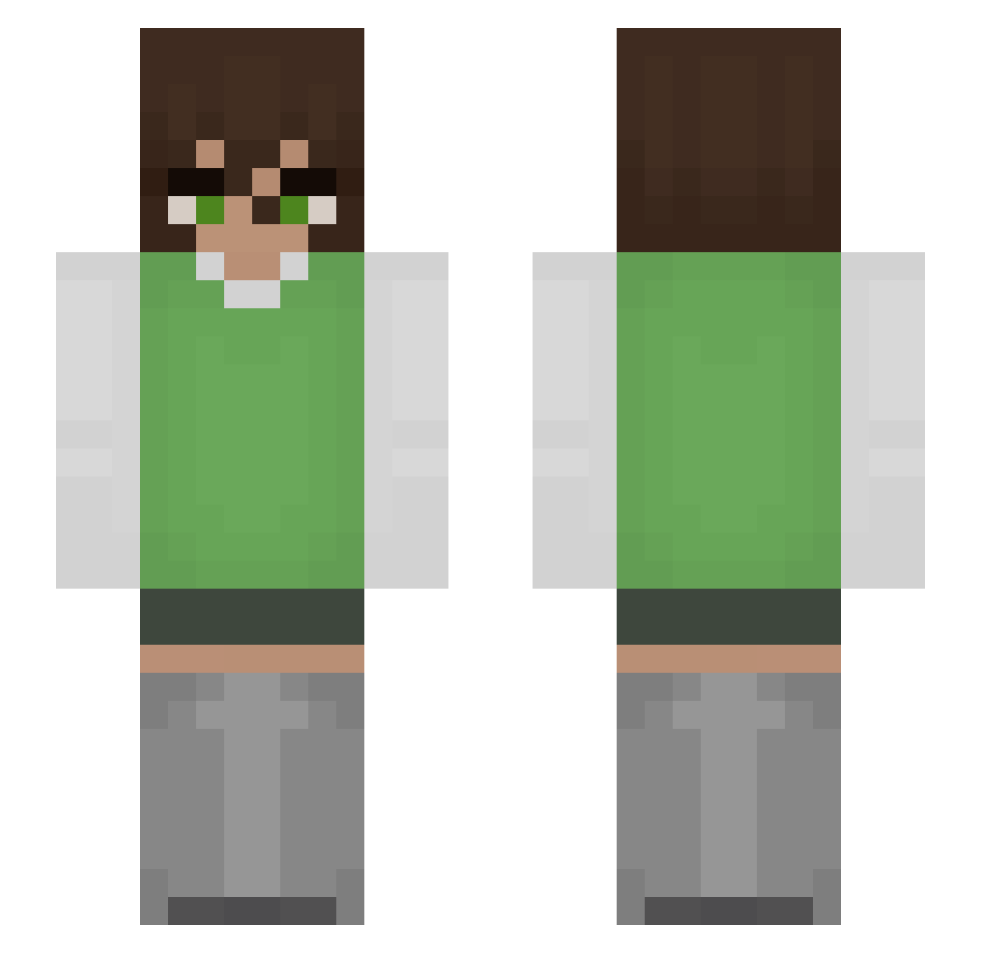 BurnttToastter Minecraft skin, front and back view