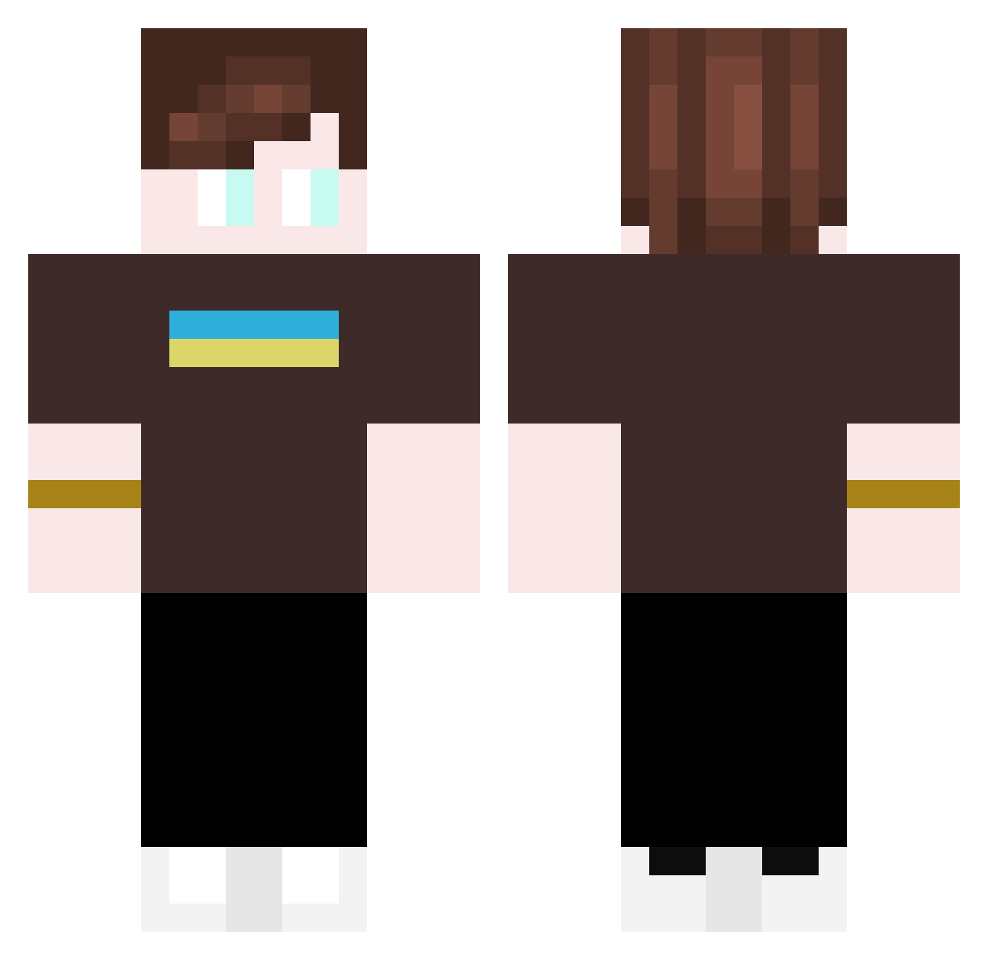 UkraineSupporter Minecraft skin, front and back view