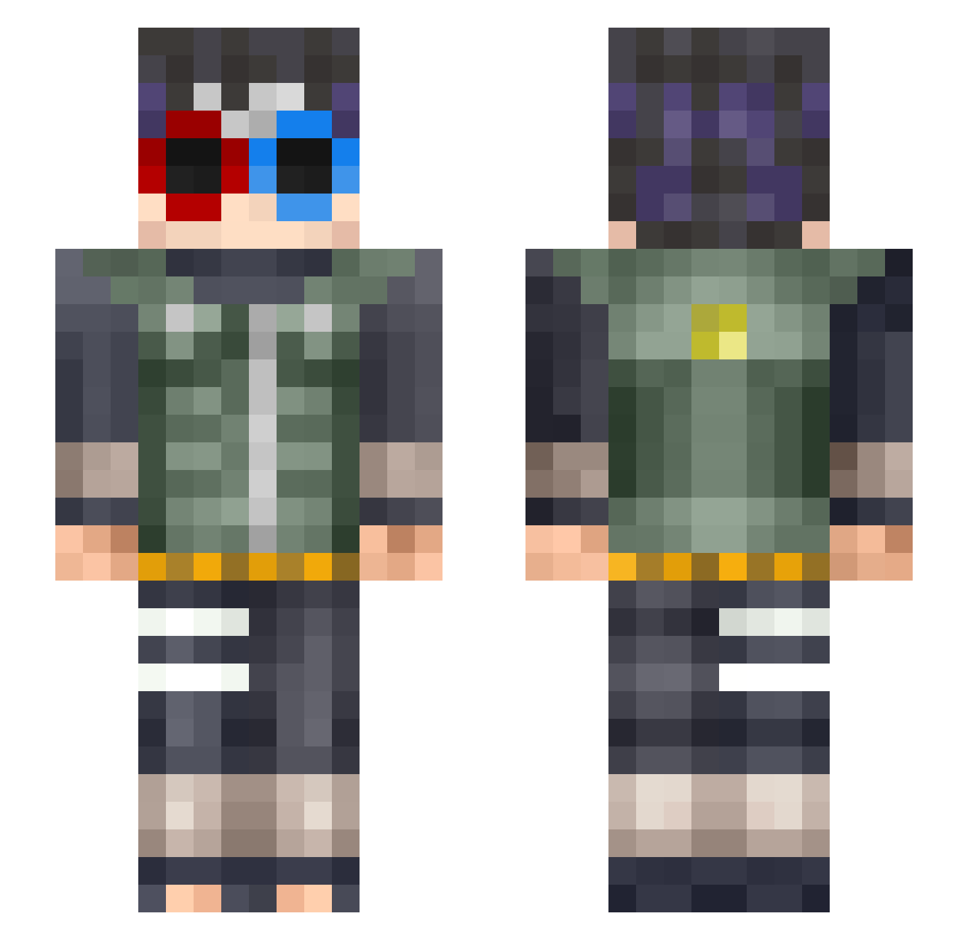 andysacido Minecraft skin, front and back view