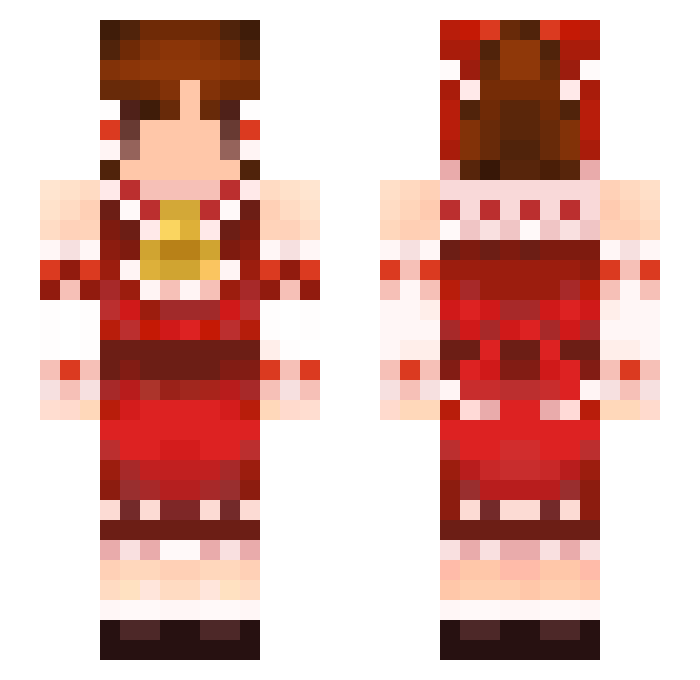prm2022 Minecraft skin, front and back view