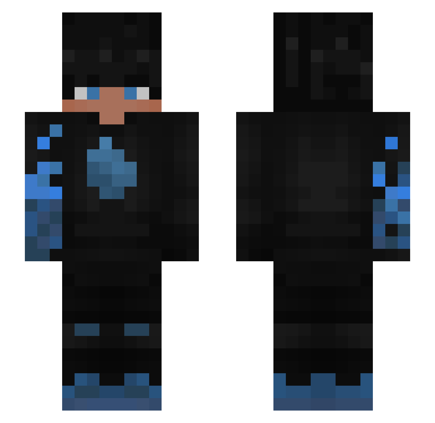 SaxiePL Minecraft skin, front and back view