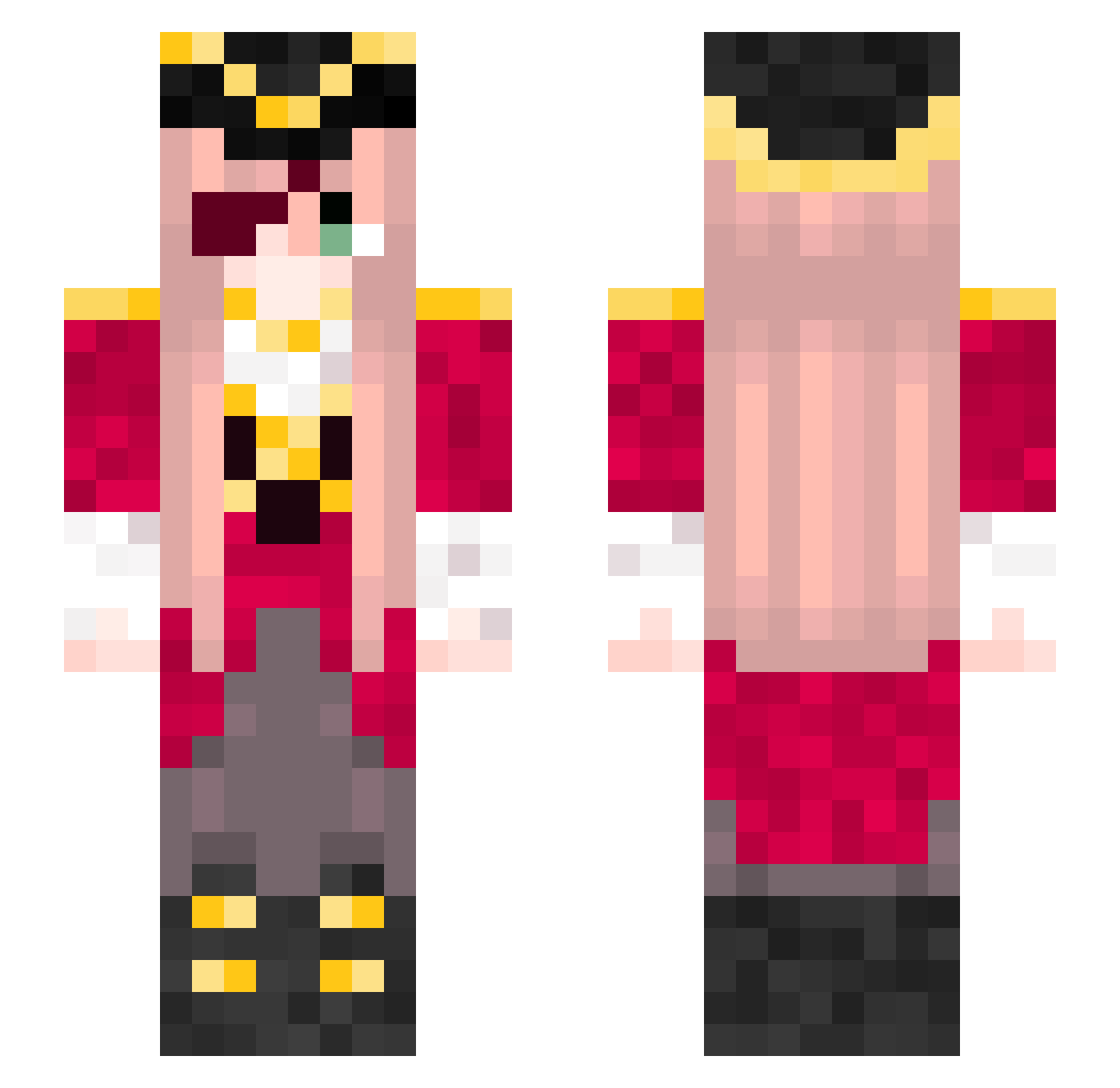 Niffizaa Minecraft skin, front and back view