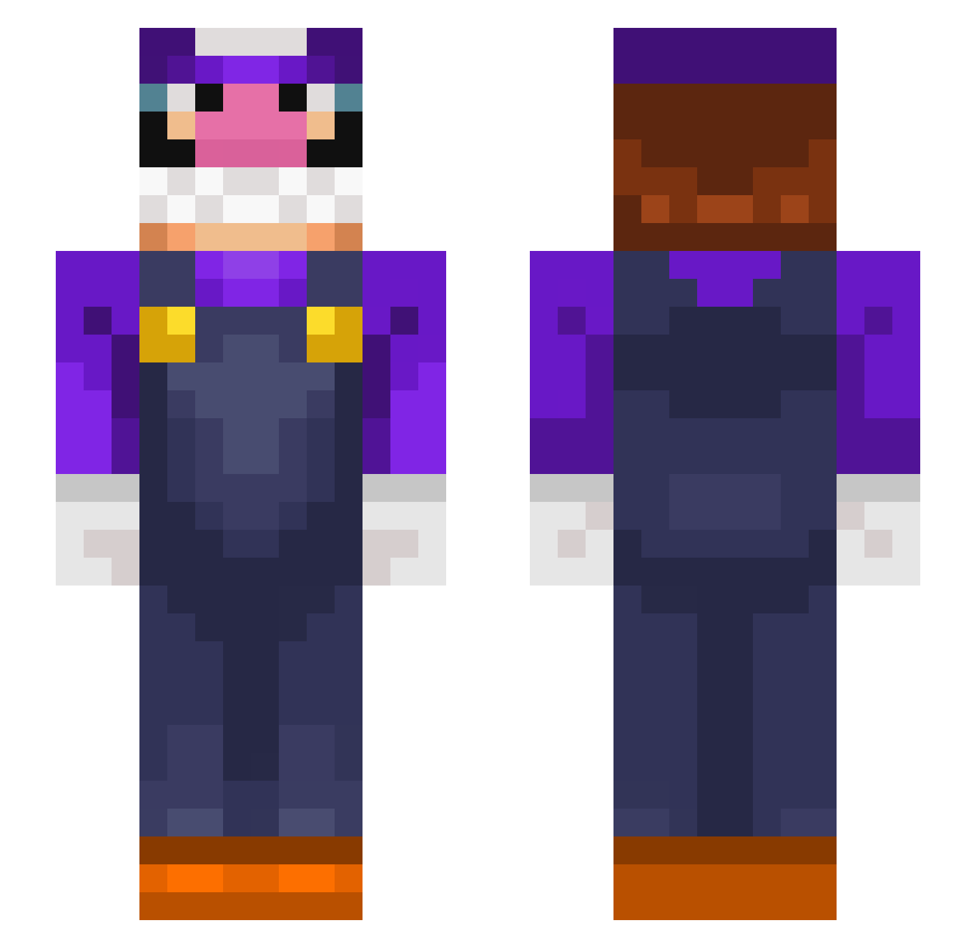 MyNaqoh Minecraft skin, front and back view