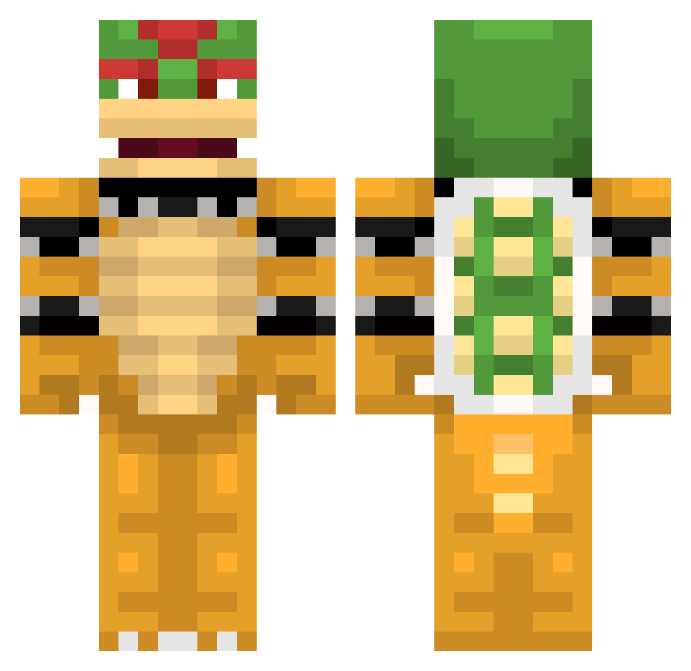 JCZR Minecraft skin, front and back view