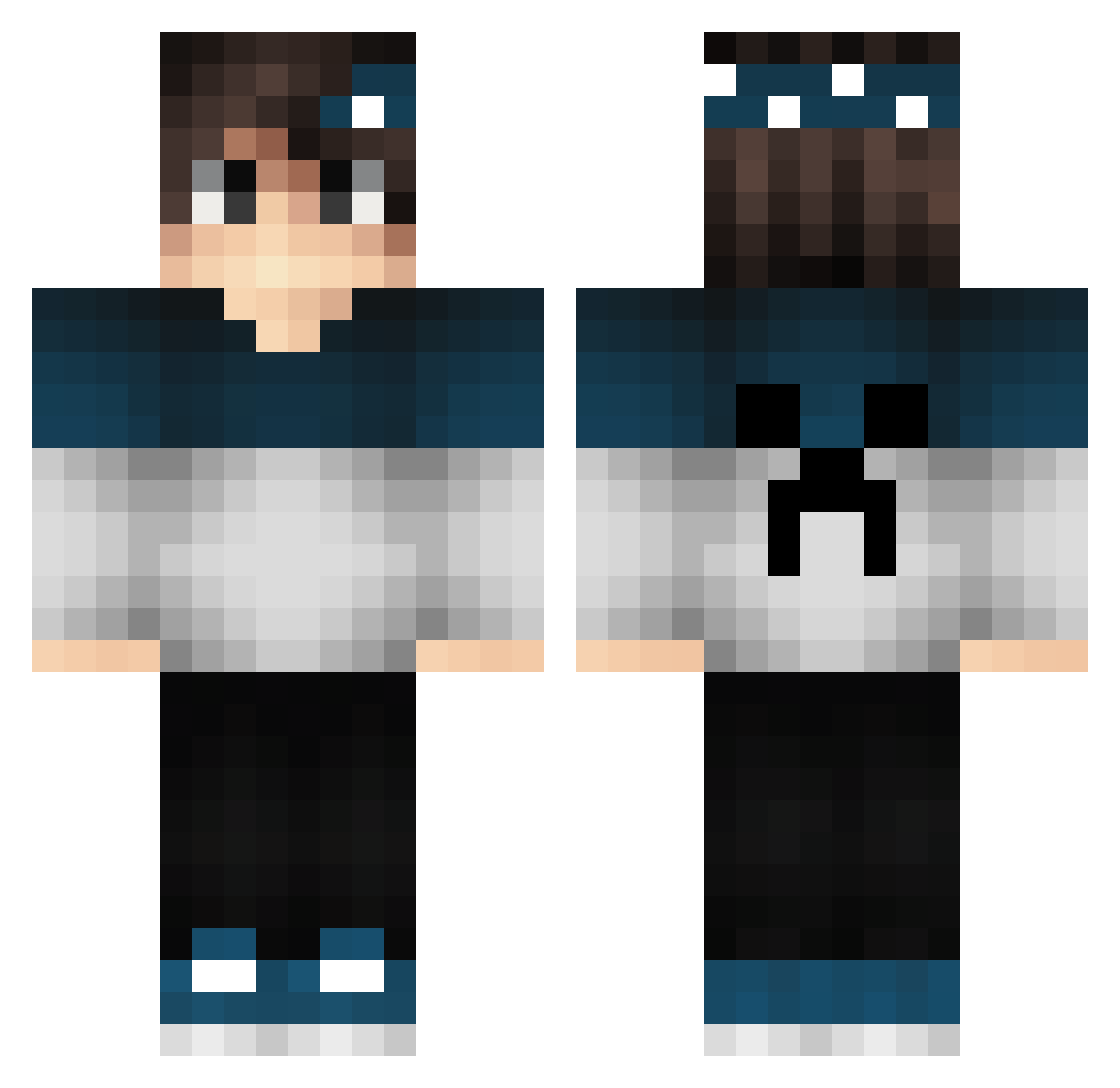 ixNasser Minecraft skin, front and back view