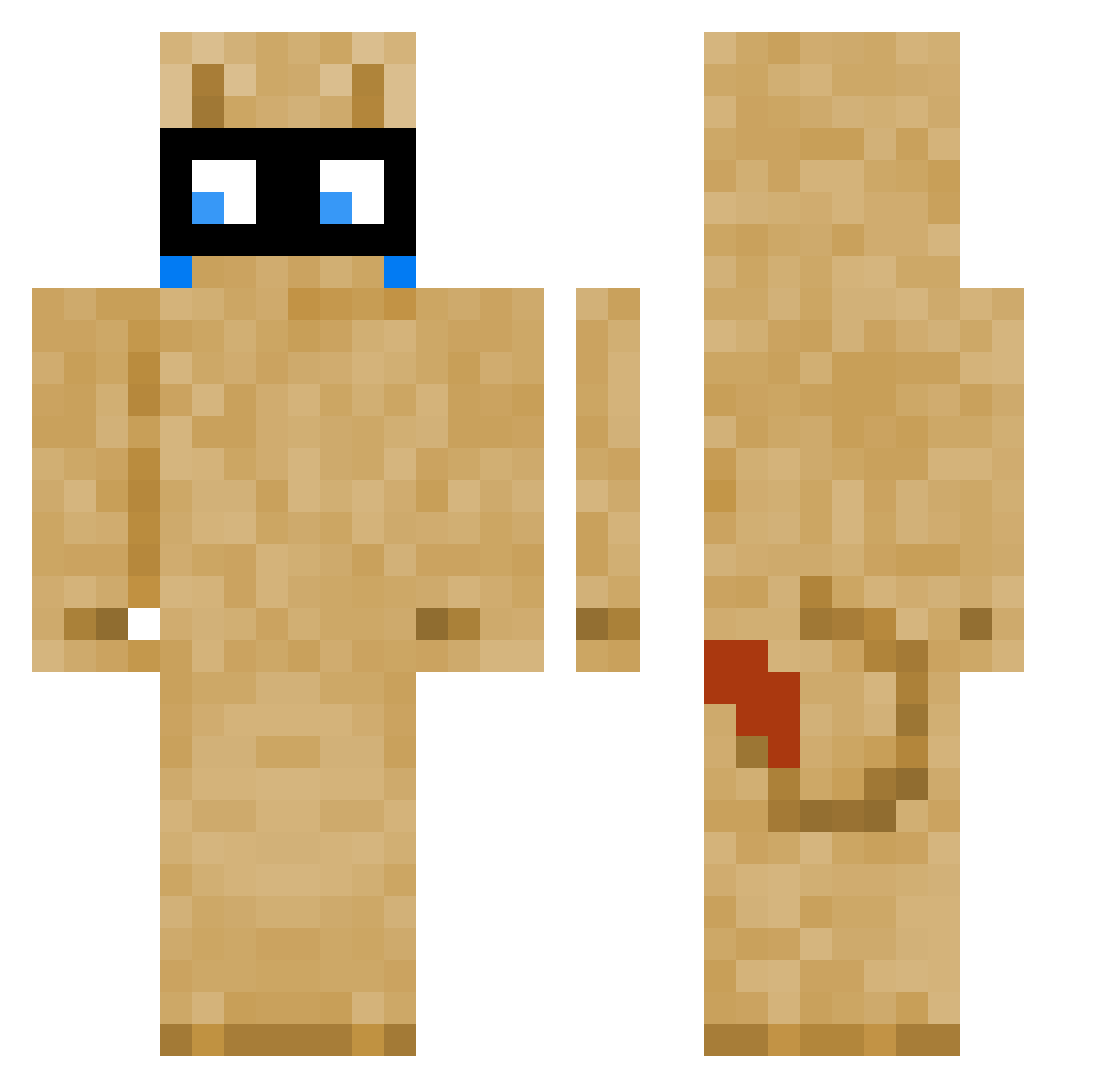 FishBoiCa1eb Minecraft skin, front and back view