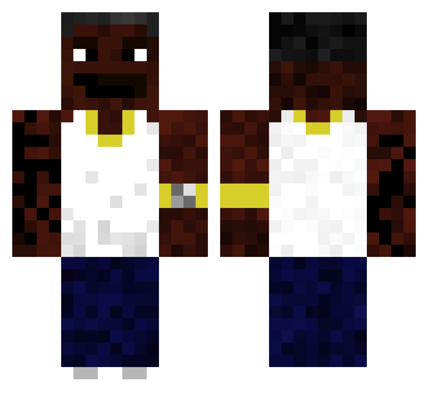 Merited Minecraft skin, front and back view