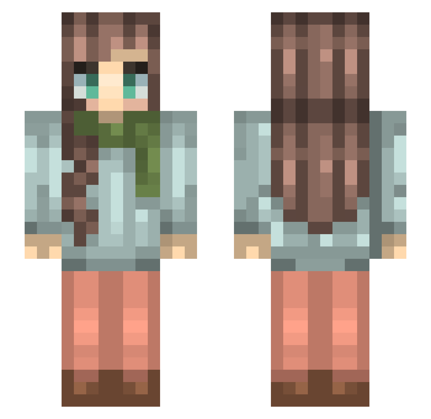 Pola2000 Minecraft skin, front and back view