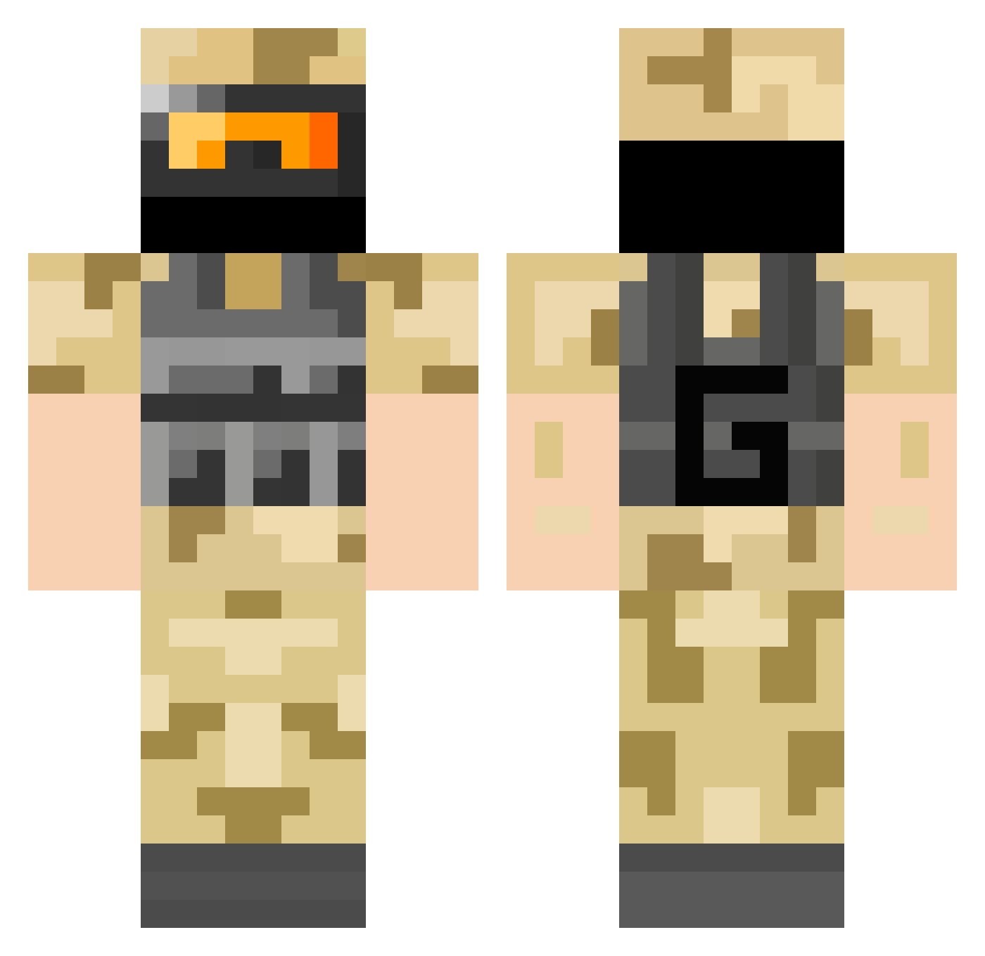 barrio Minecraft skin, front and back view