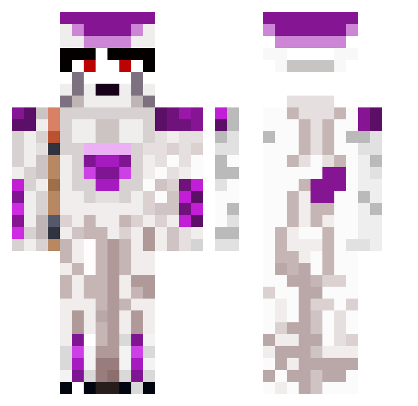 ItsMeFlamess Minecraft skin, front and back view
