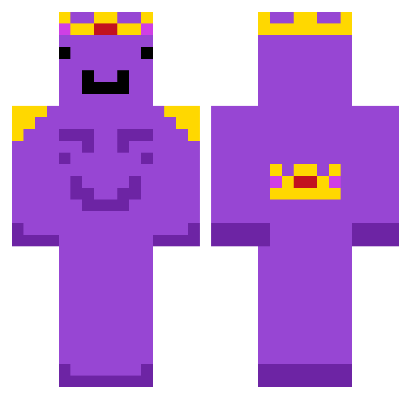 BadLittlePunk Minecraft skin, front and back view