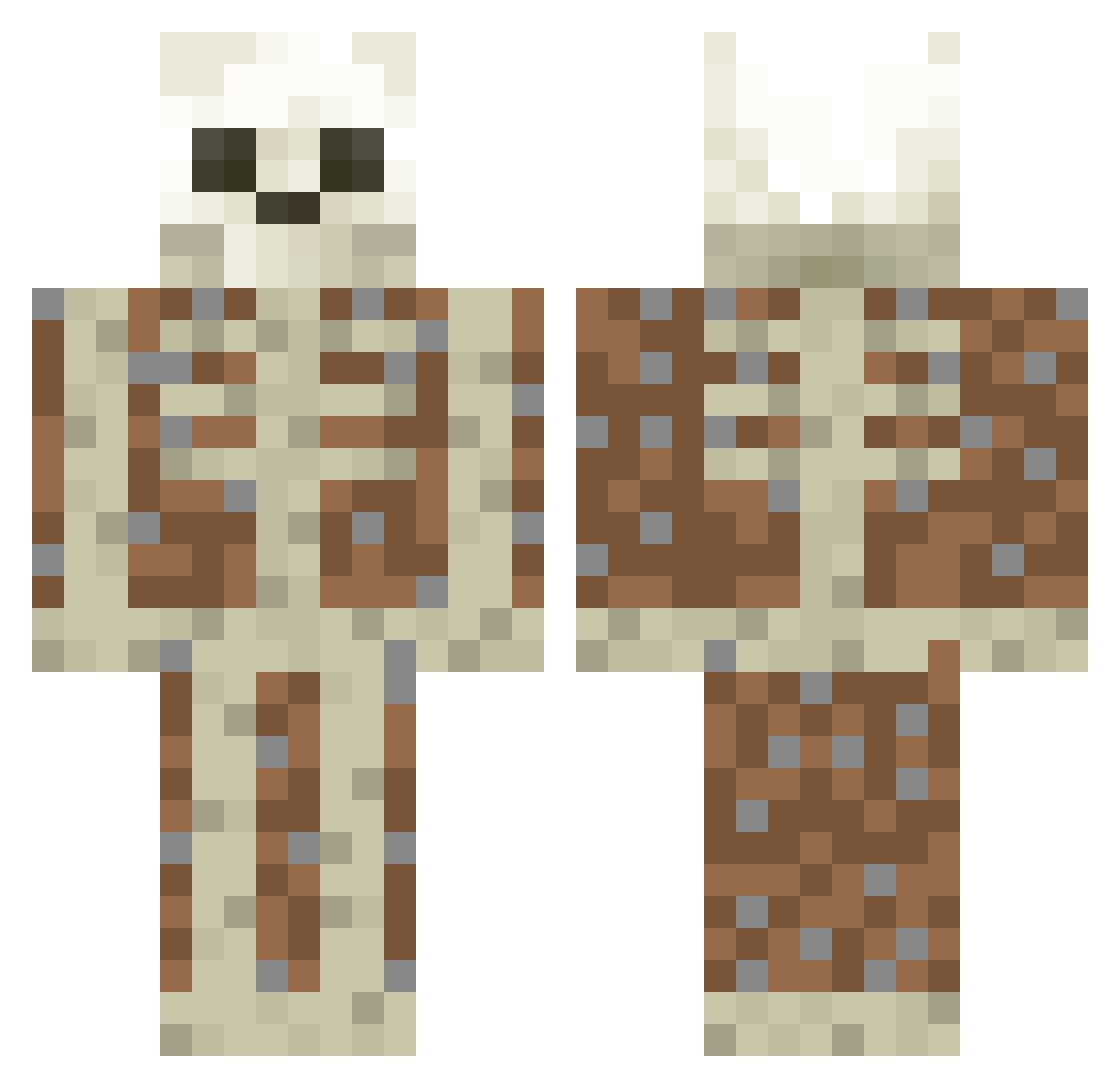 EctoMoog Minecraft skin, front and back view