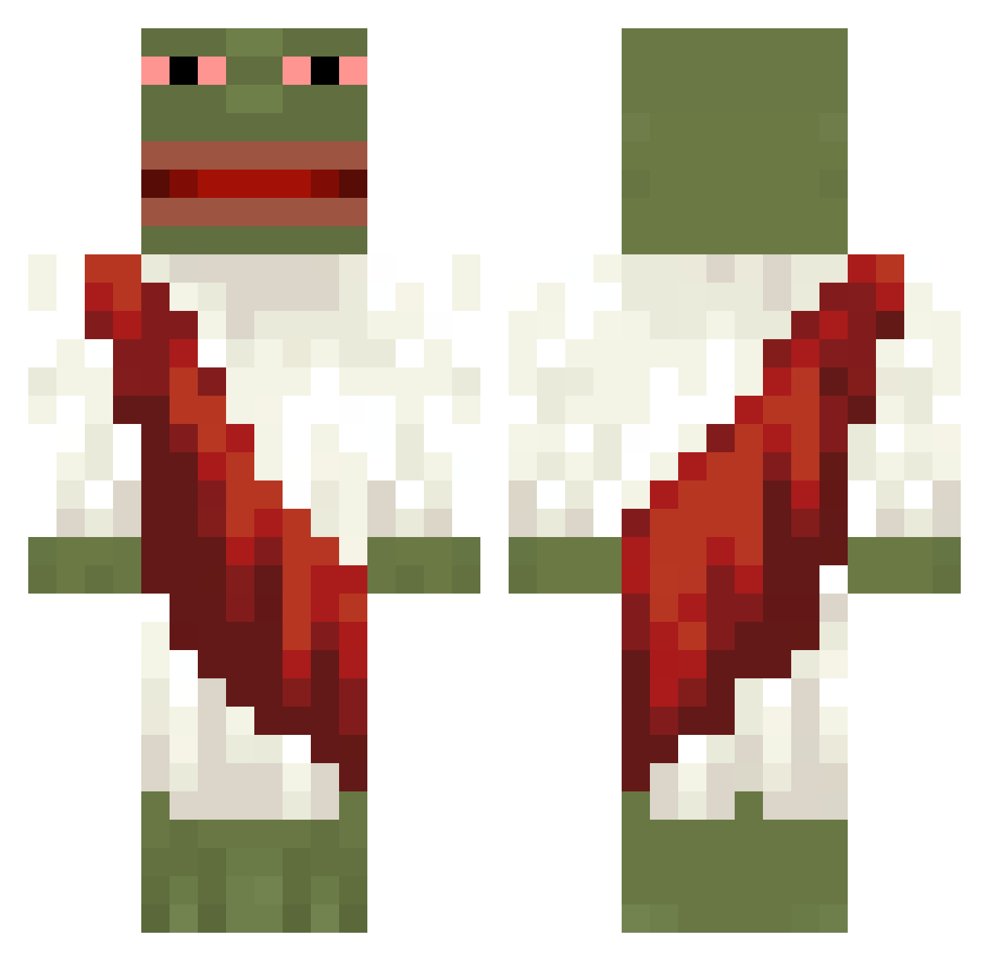 XxJastiinxX Minecraft skin, front and back view