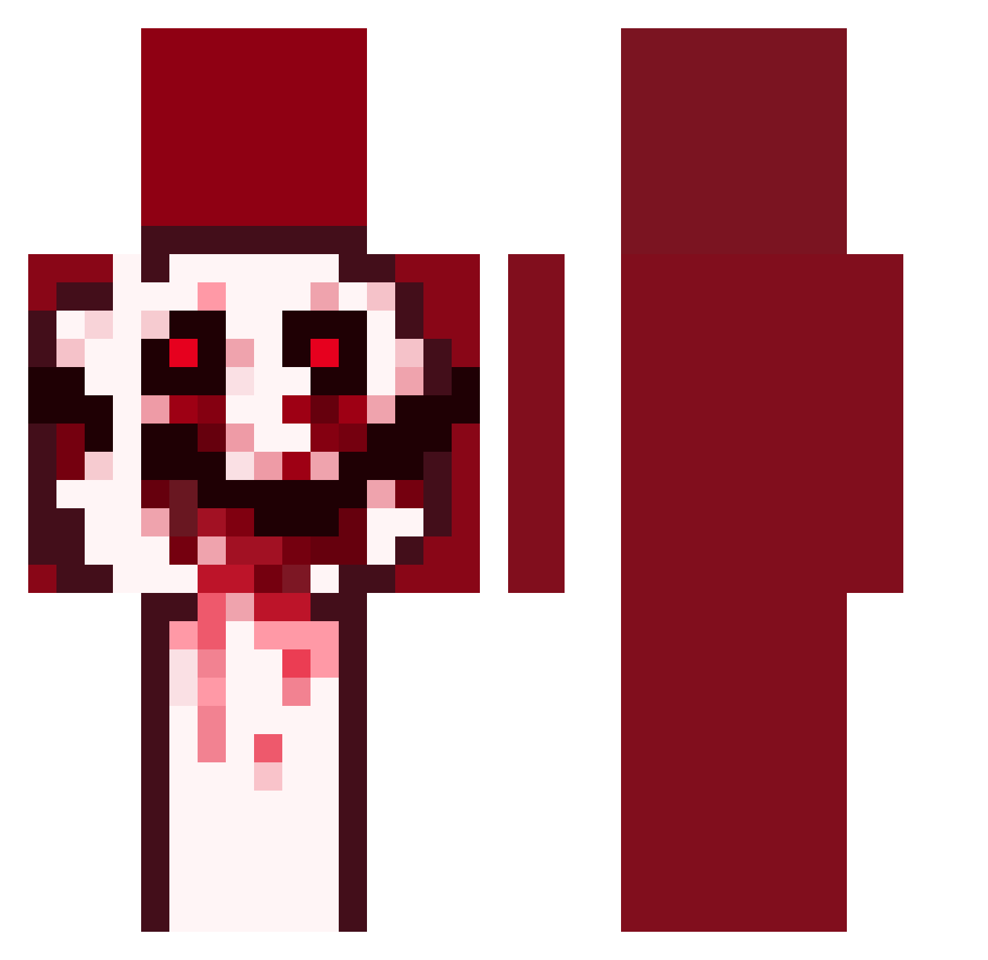 Barring Minecraft skin, front and back view