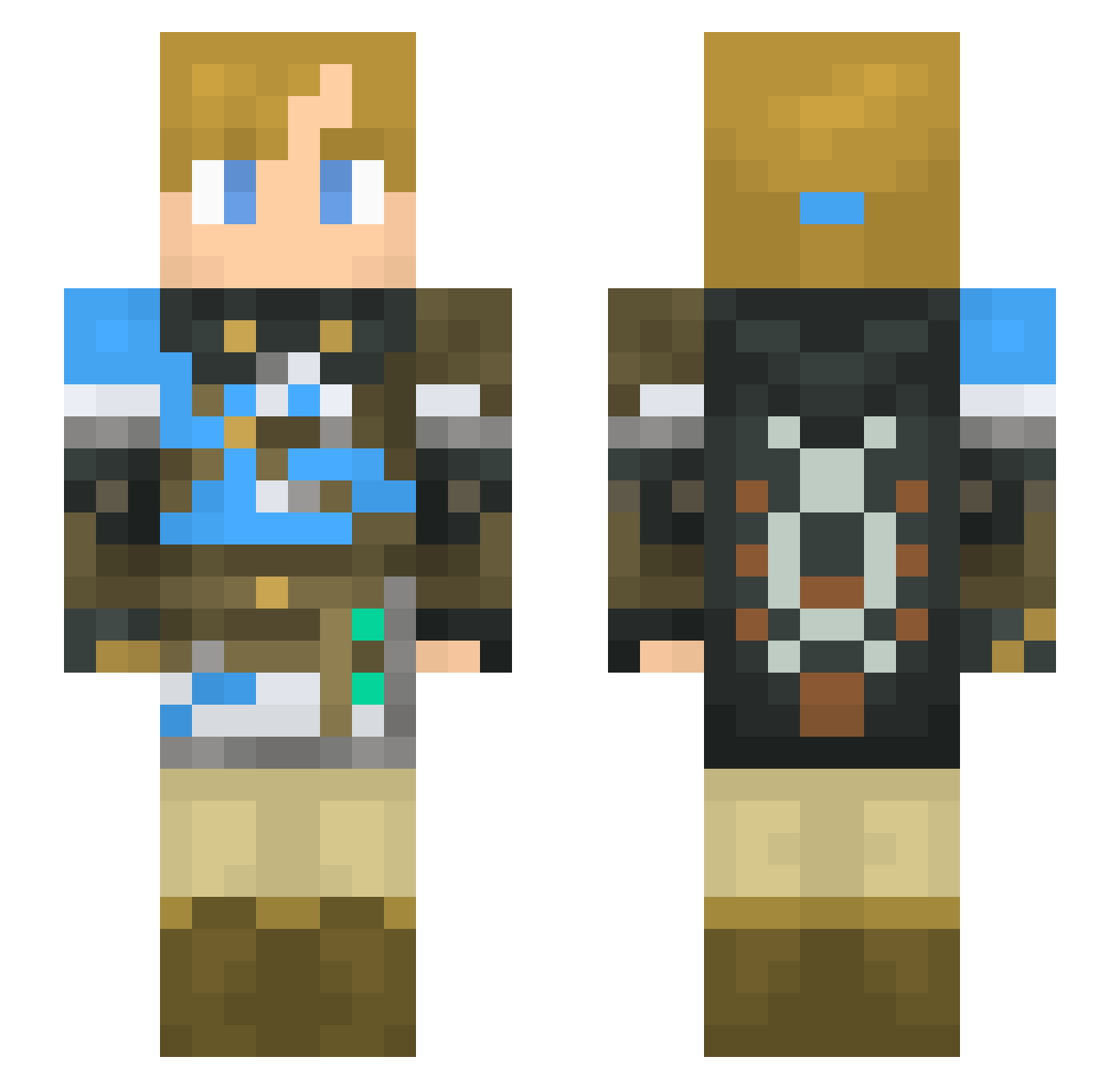 Nobplayer1234 Minecraft skin, front and back view