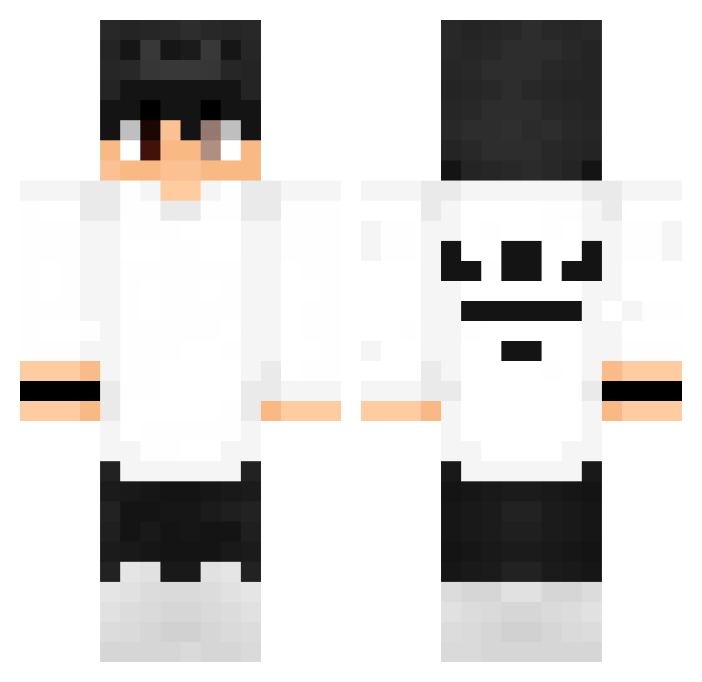 MaxibestHD Minecraft skin, front and back view