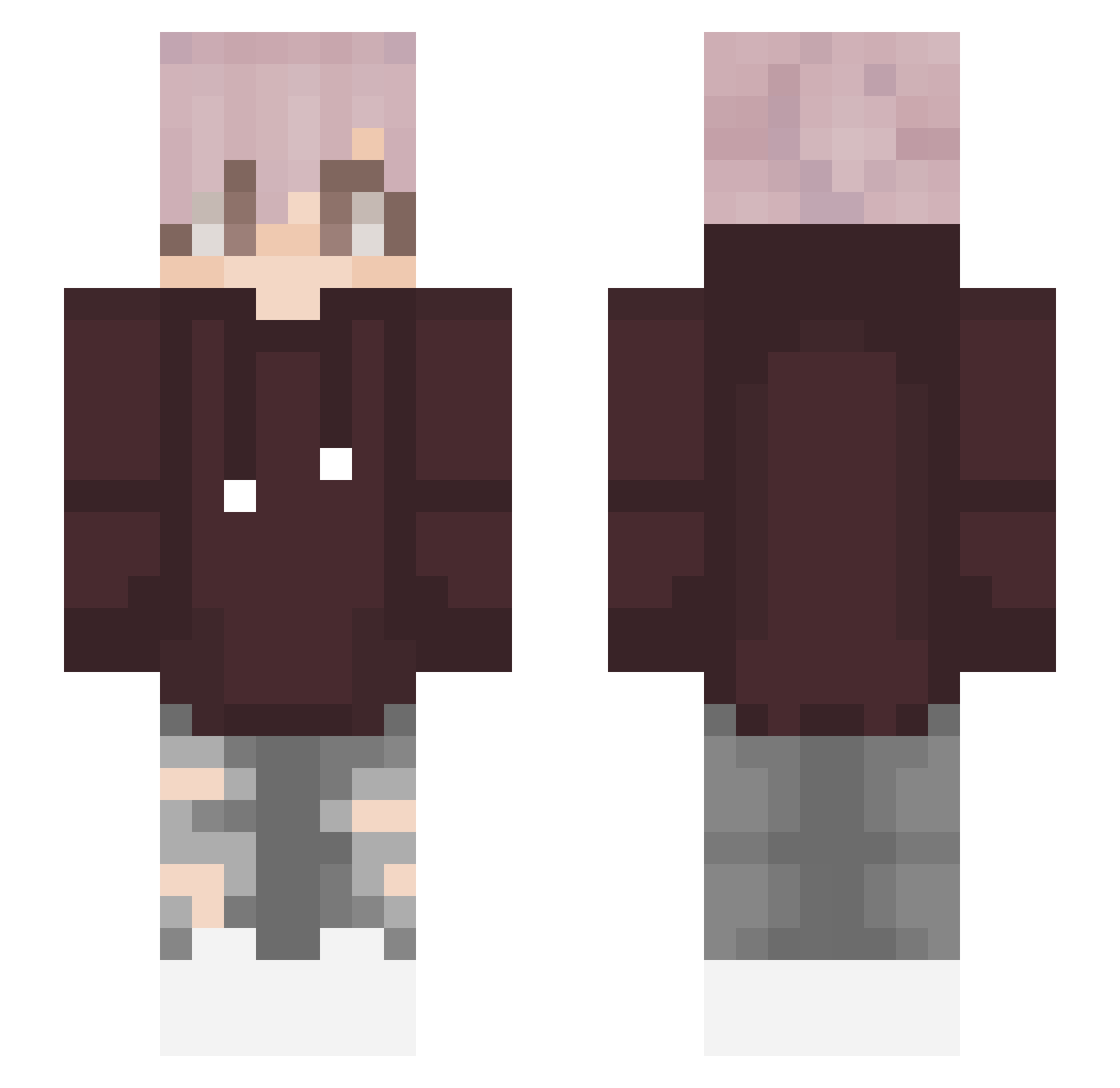 ReverseV Minecraft skin, front and back view