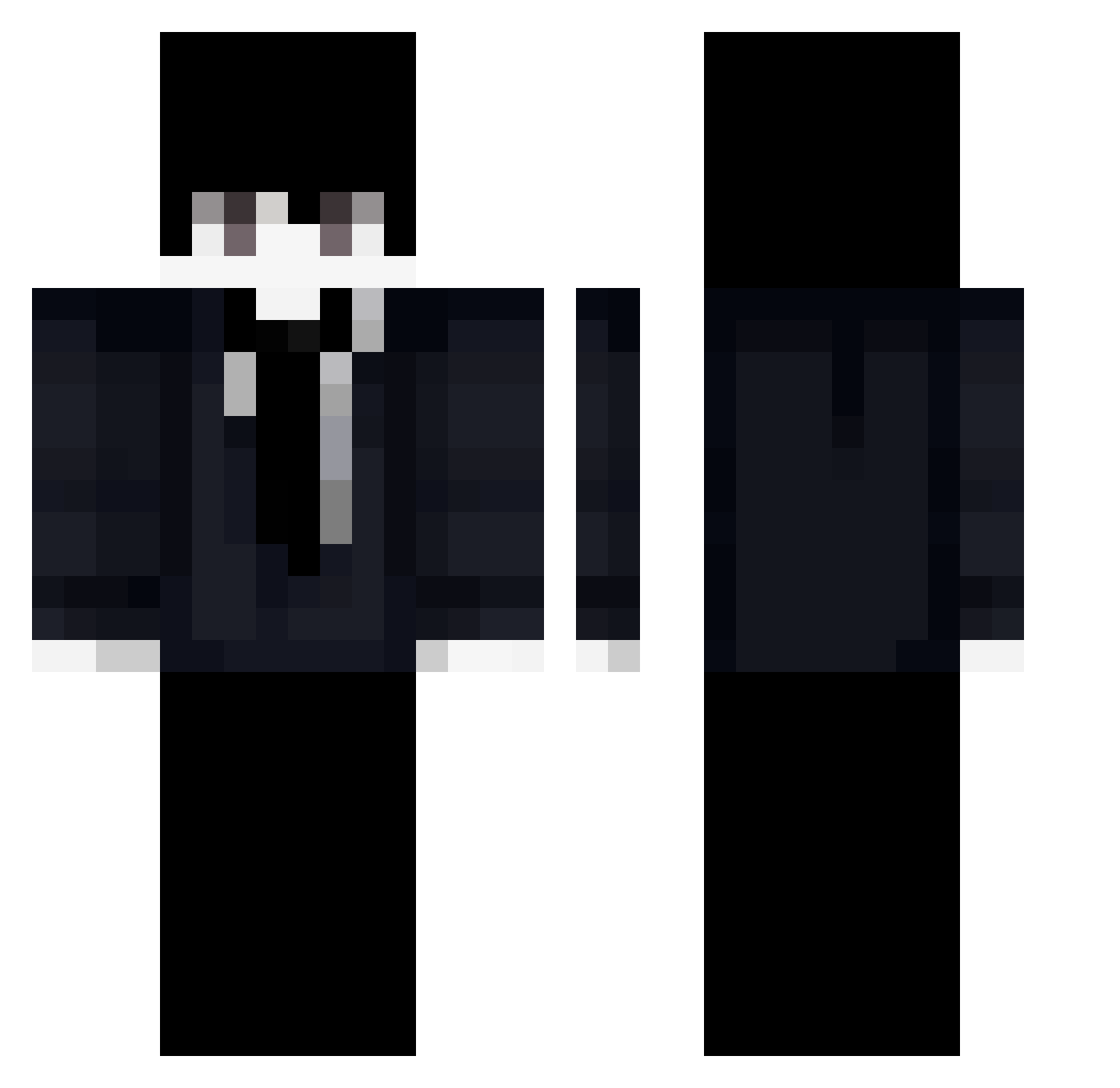 Vzaltoth Minecraft skin, front and back view