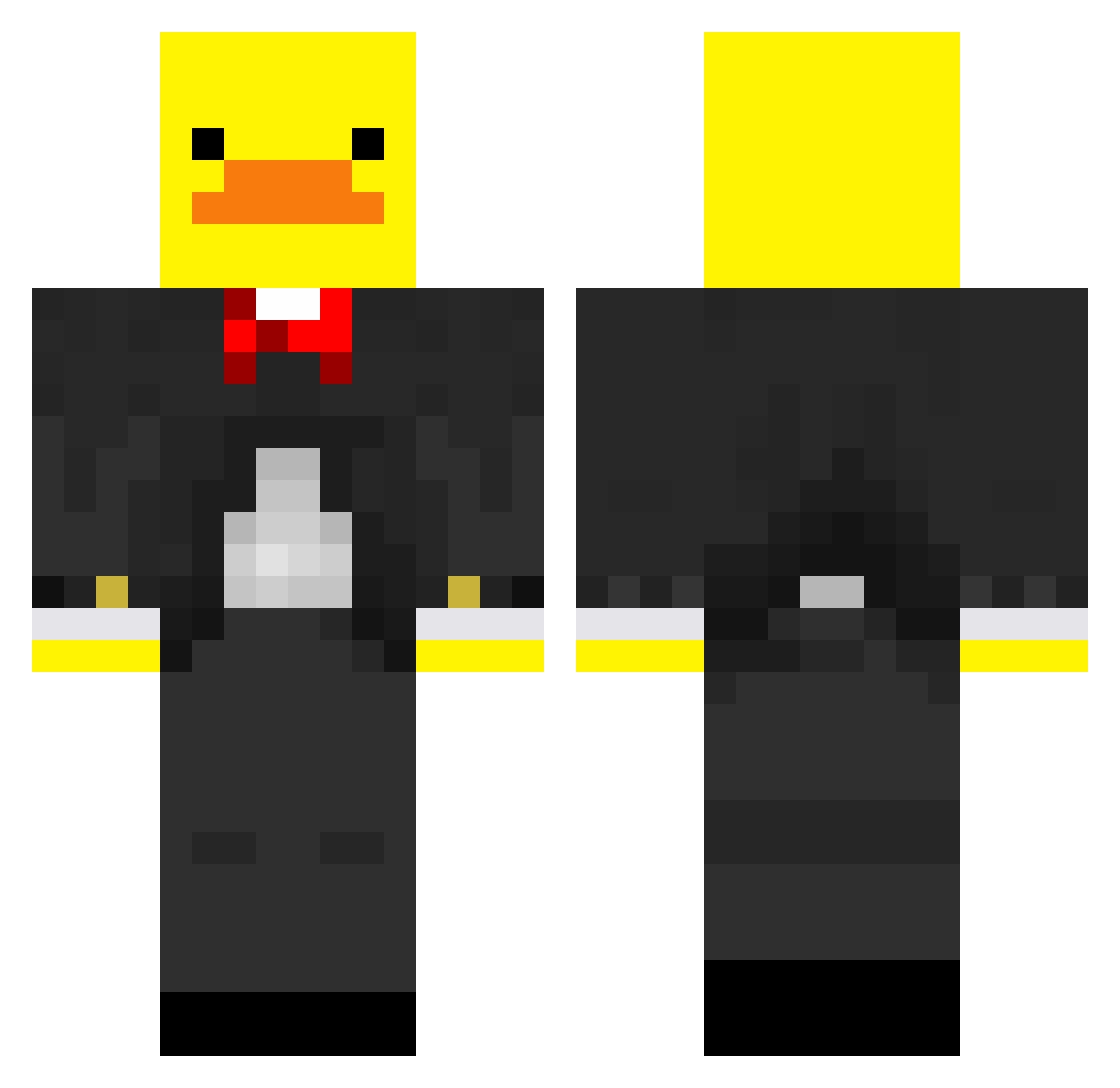 PlukyDucky9 Minecraft skin, front and back view