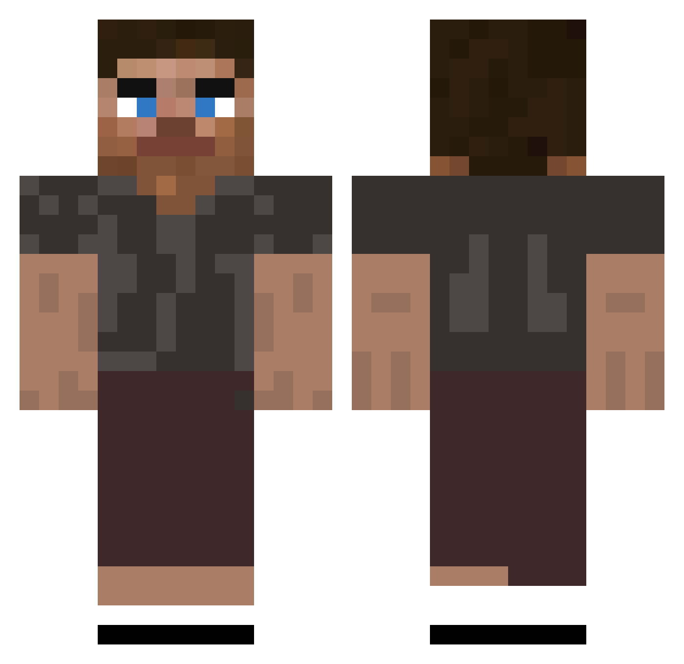 Jordin050 Minecraft skin, front and back view