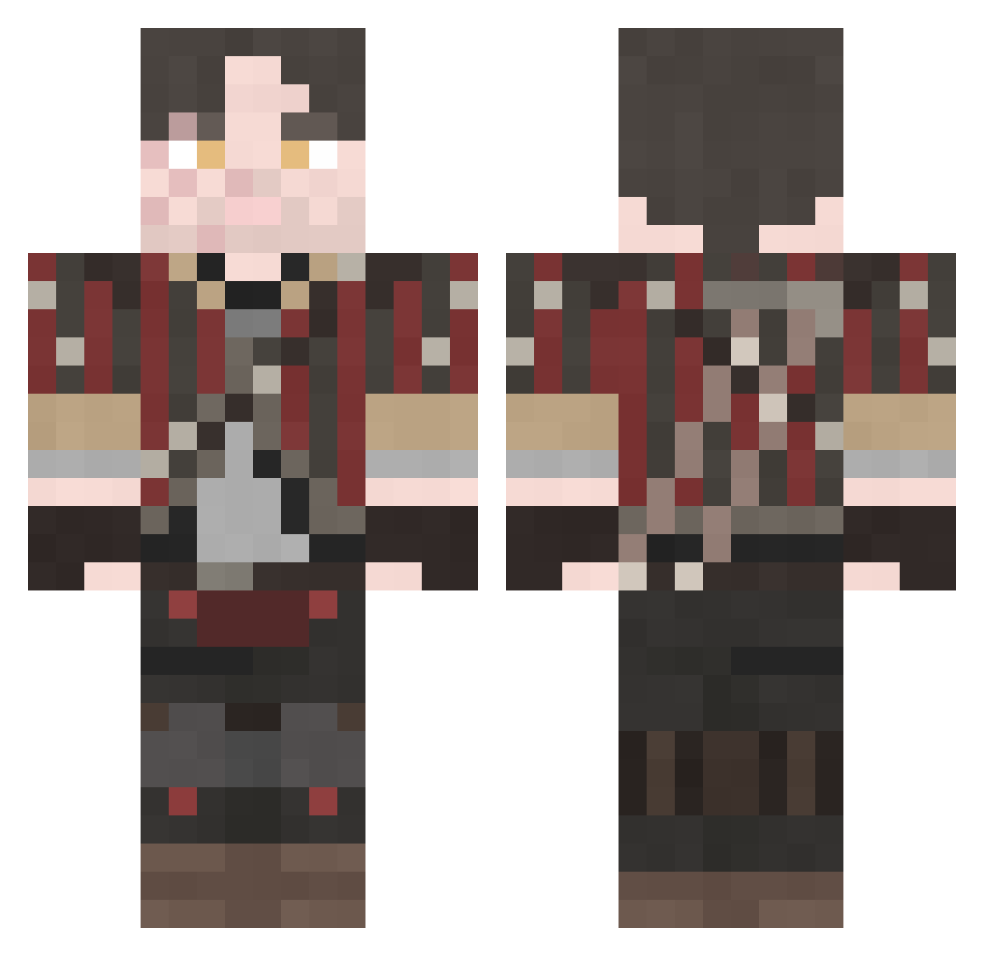 Moderator_01 Minecraft skin, front and back view