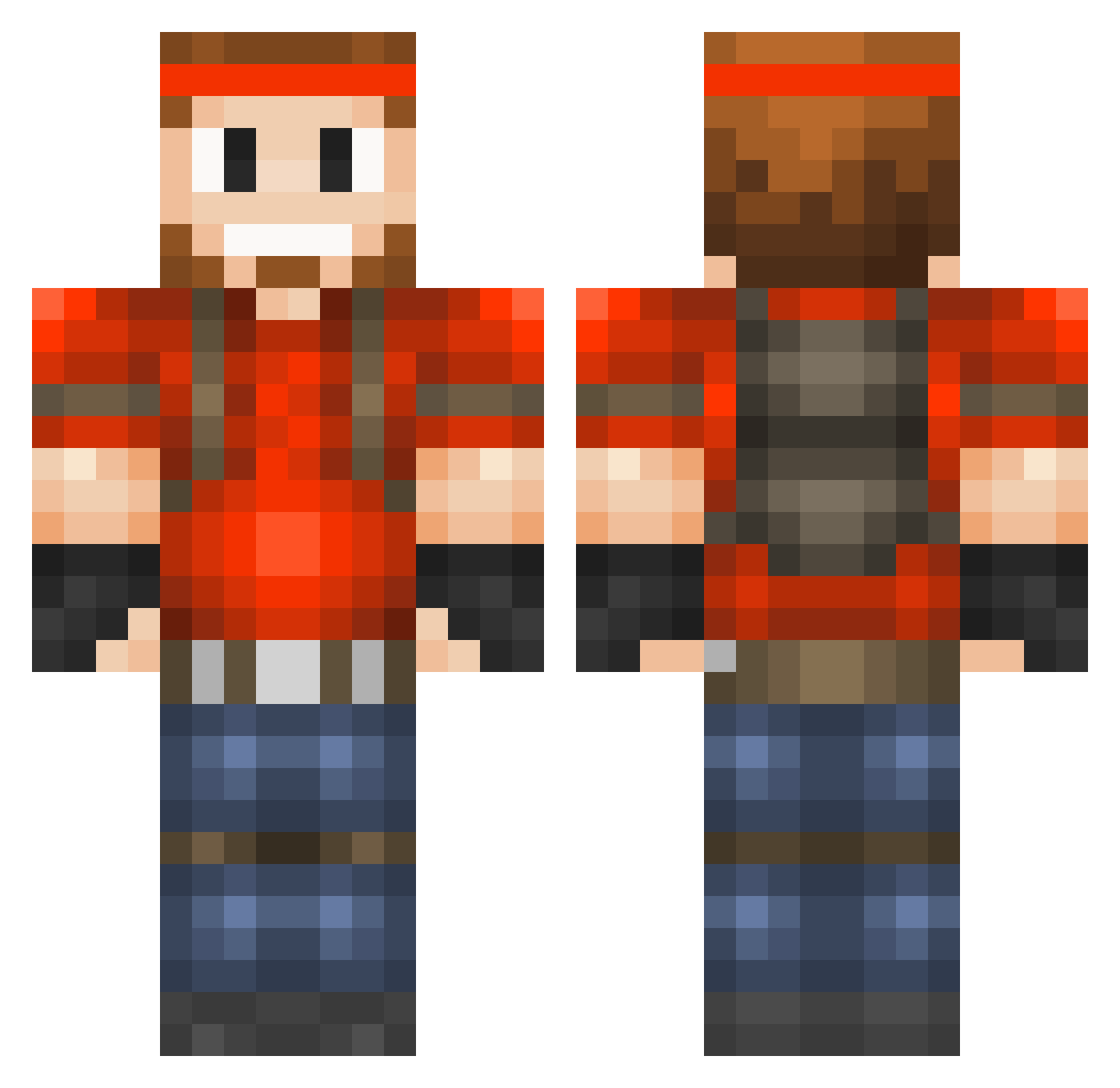 23paq Minecraft skin, front and back view
