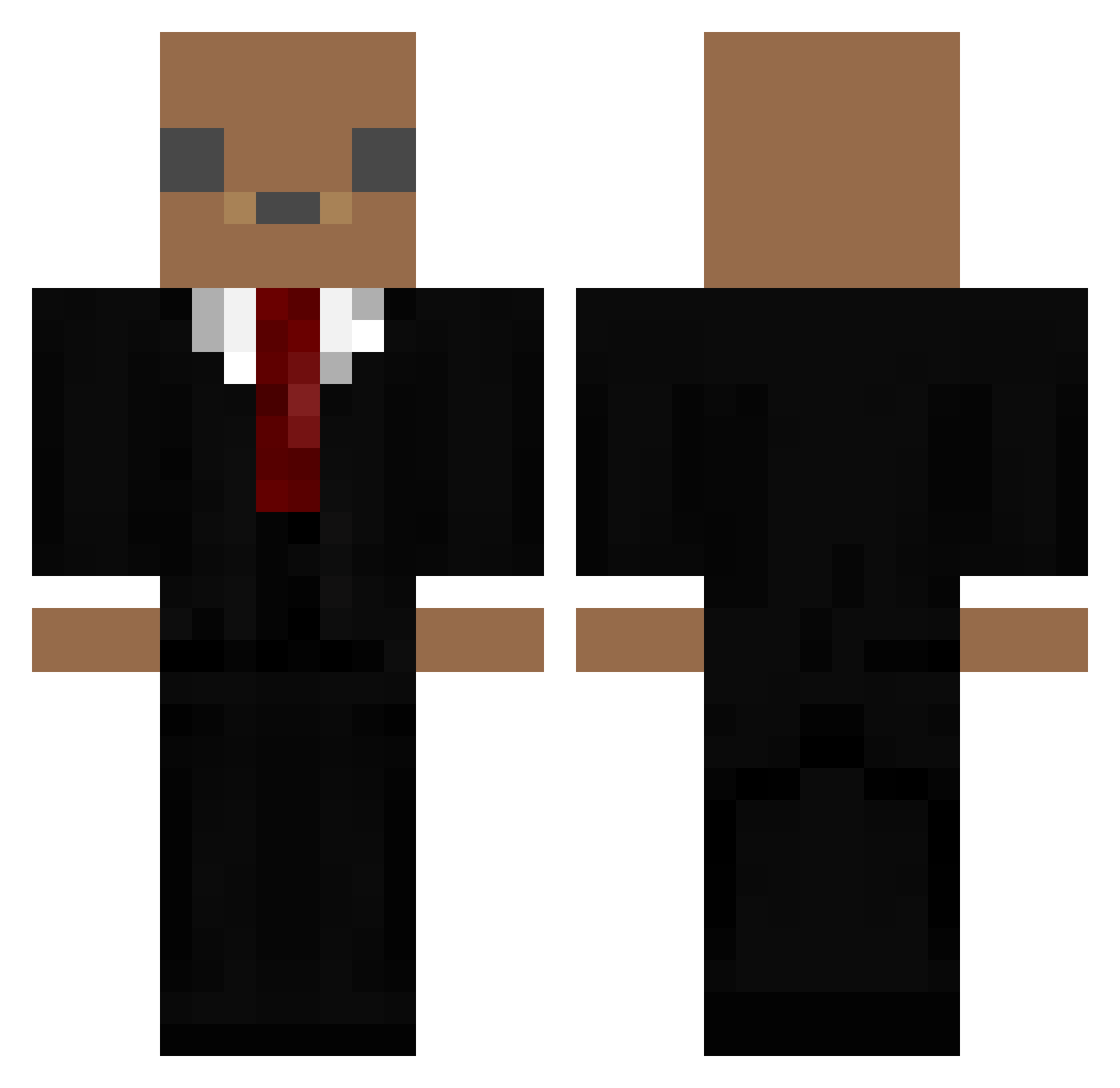 Zeluqe Minecraft skin, front and back view