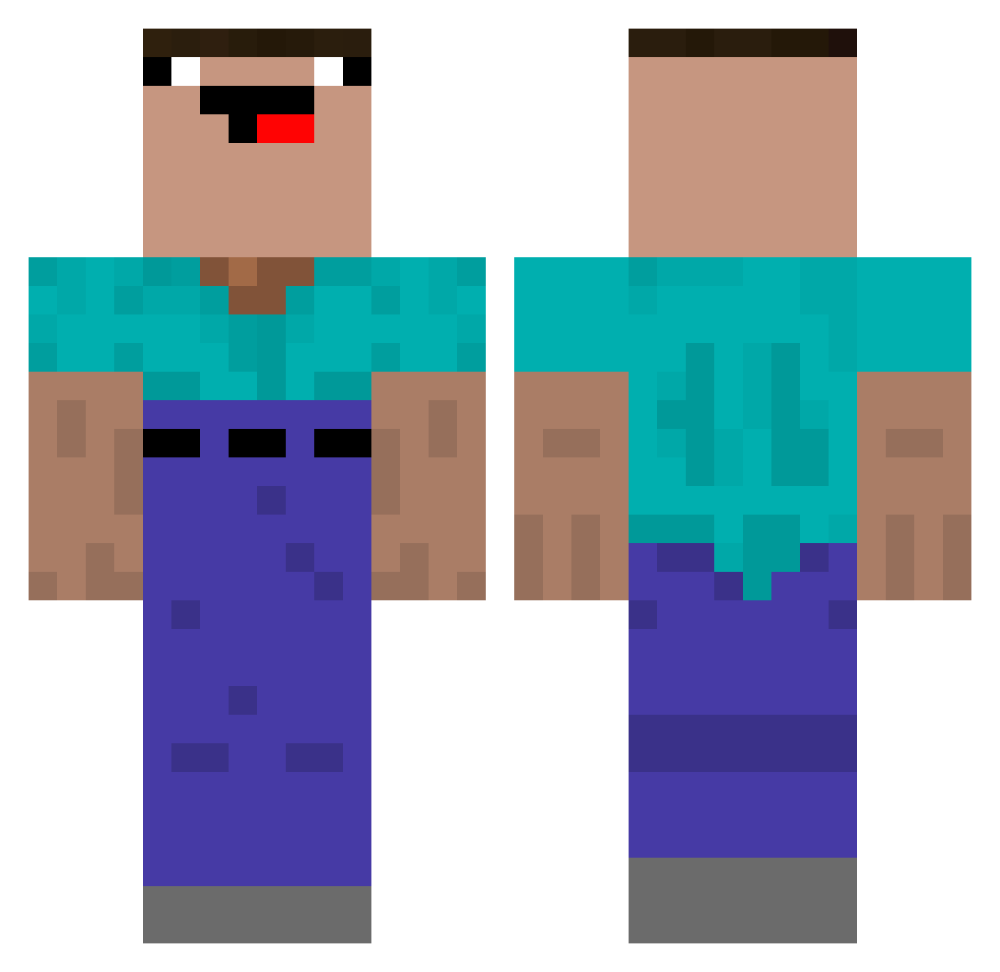 JeryGolay Minecraft skin, front and back view
