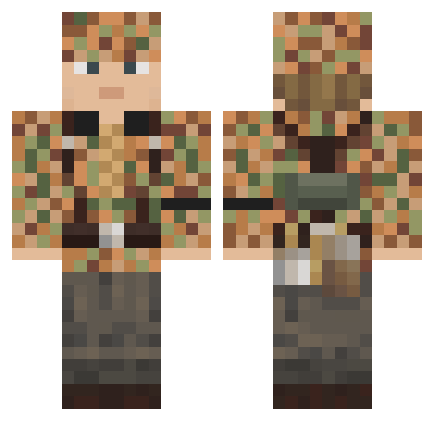 Sterfrey85 Minecraft skin, front and back view