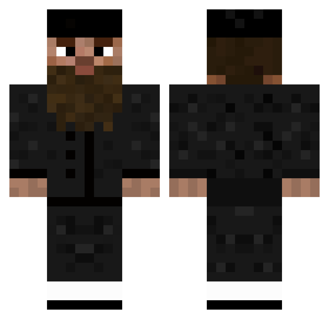 AntiSemitic Minecraft skin, front and back view