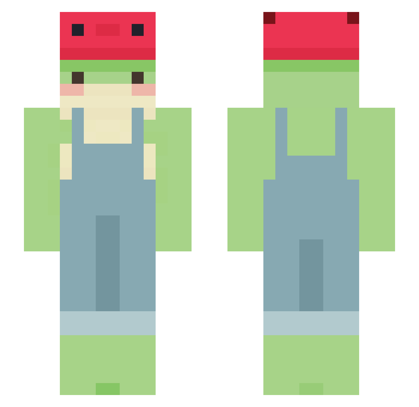 Floshty Minecraft skin, front and back view